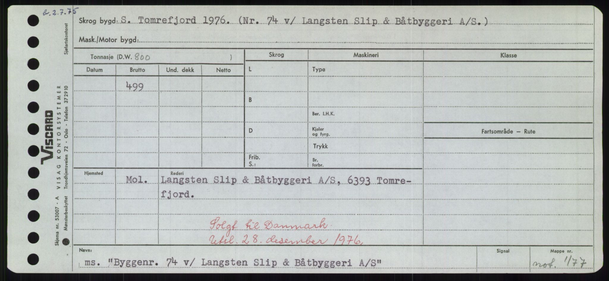 Sjøfartsdirektoratet med forløpere, Skipsmålingen, RA/S-1627/H/Hd/L0006: Fartøy, Byg-Båt, p. 485