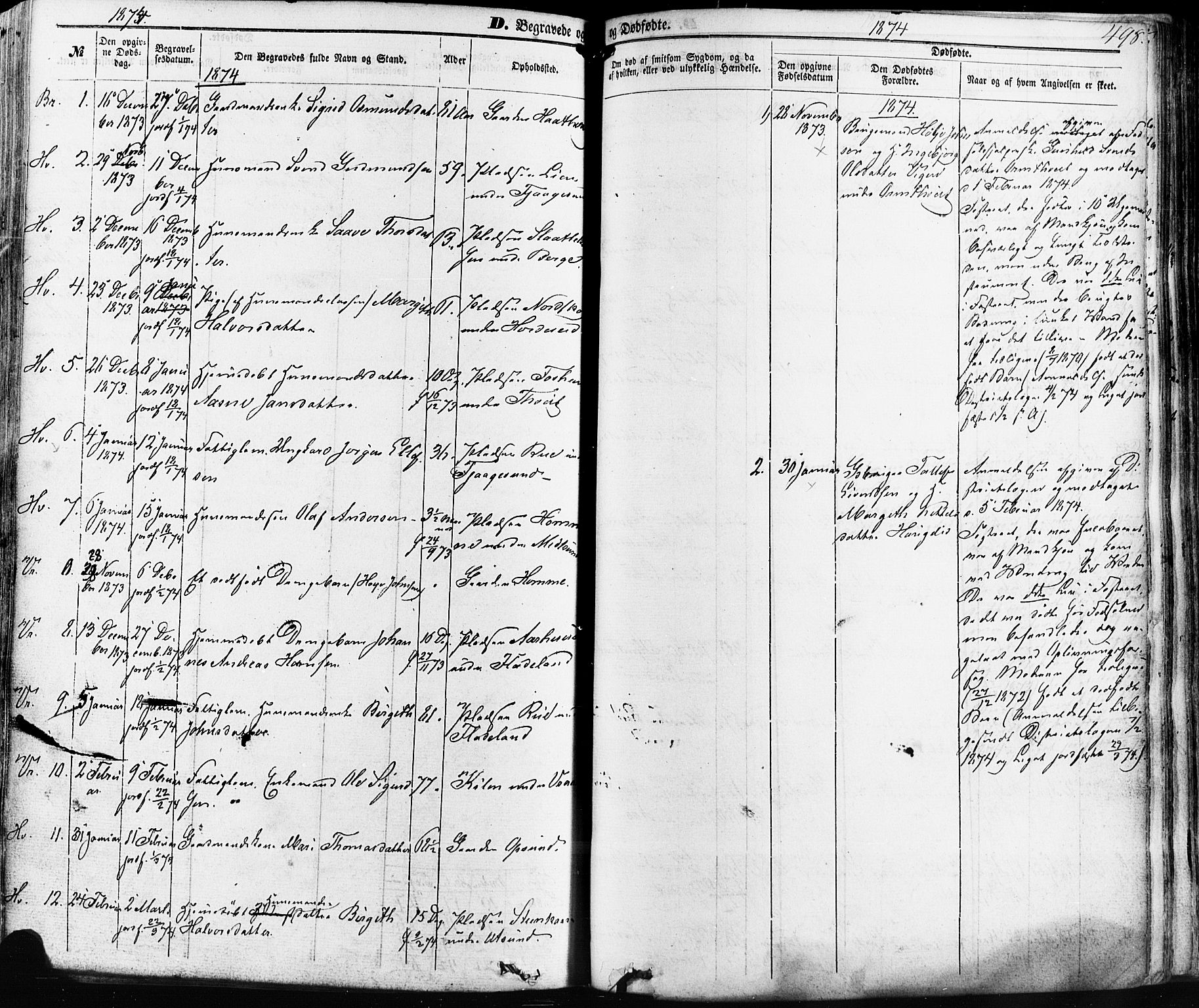 Kviteseid kirkebøker, SAKO/A-276/F/Fa/L0007: Parish register (official) no. I 7, 1859-1881, p. 498