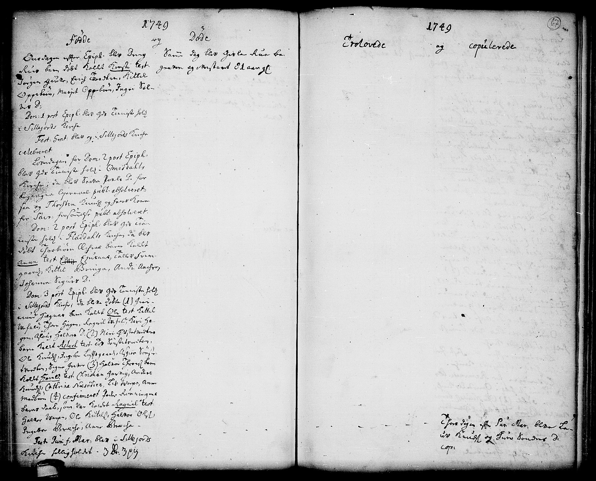 Seljord kirkebøker, SAKO/A-20/F/Fa/L0006: Parish register (official) no. I 6, 1744-1755, p. 67