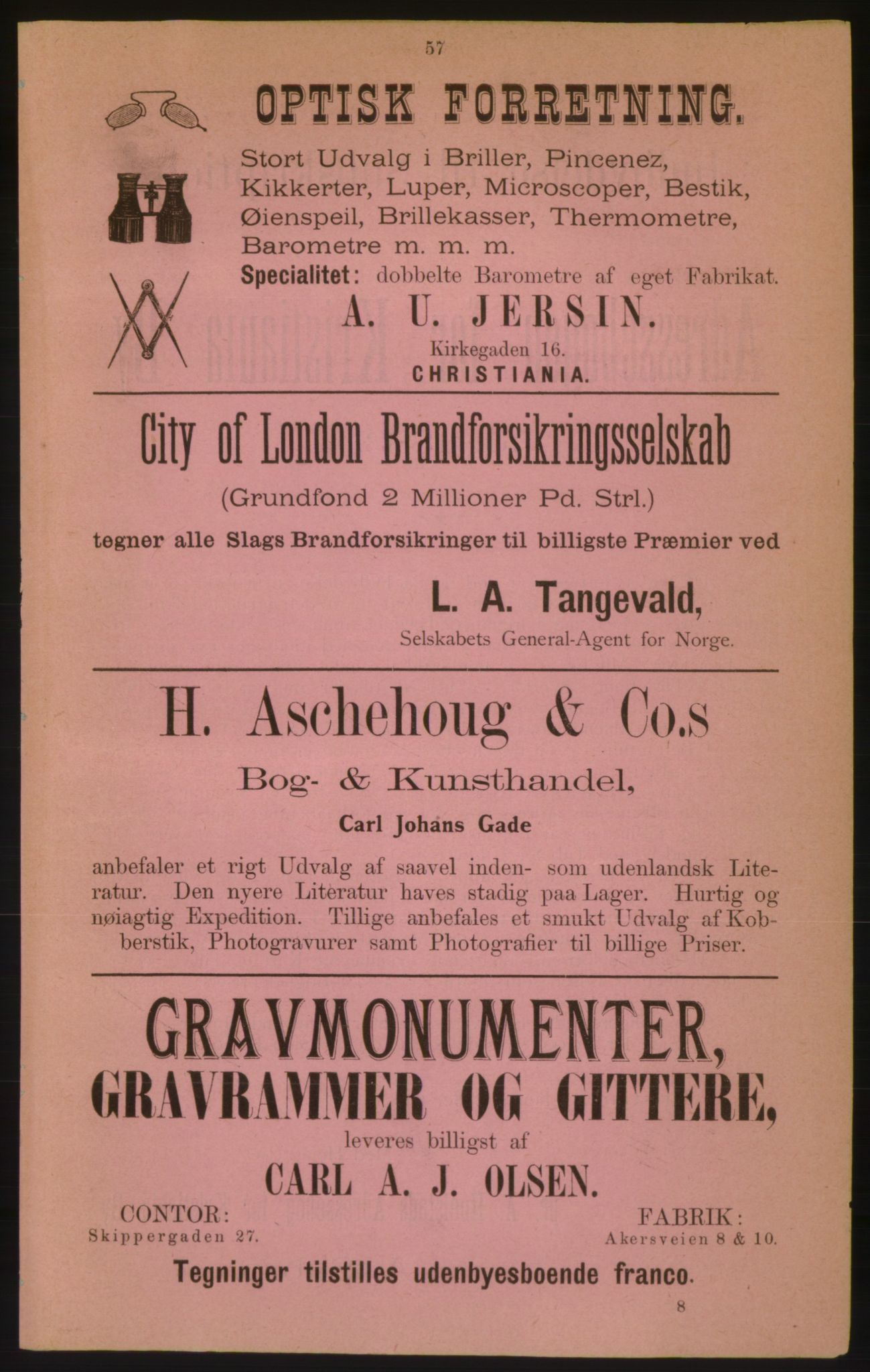 Kristiania/Oslo adressebok, PUBL/-, 1882, p. 57