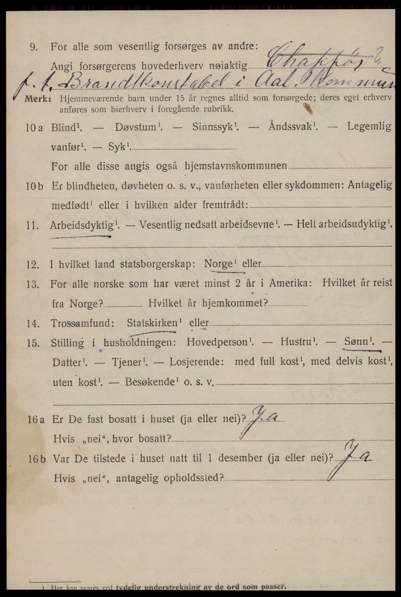 SAT, 1920 census for Ålesund, 1920, p. 14551