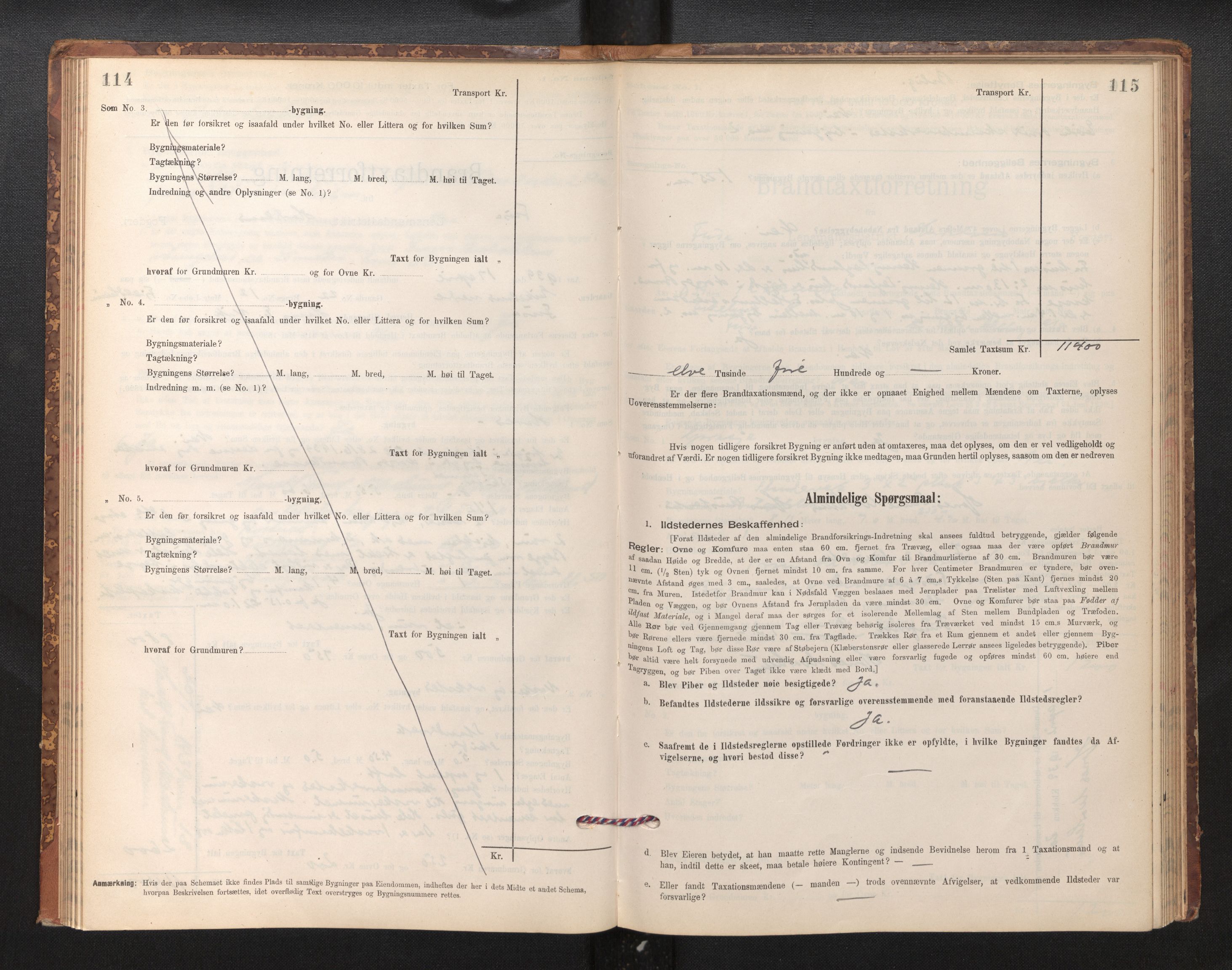 Lensmannen i Fusa, SAB/A-32401/1/0012/L0003: Branntakstprotokoll, skjematakst, 1895-1950, p. 114-115