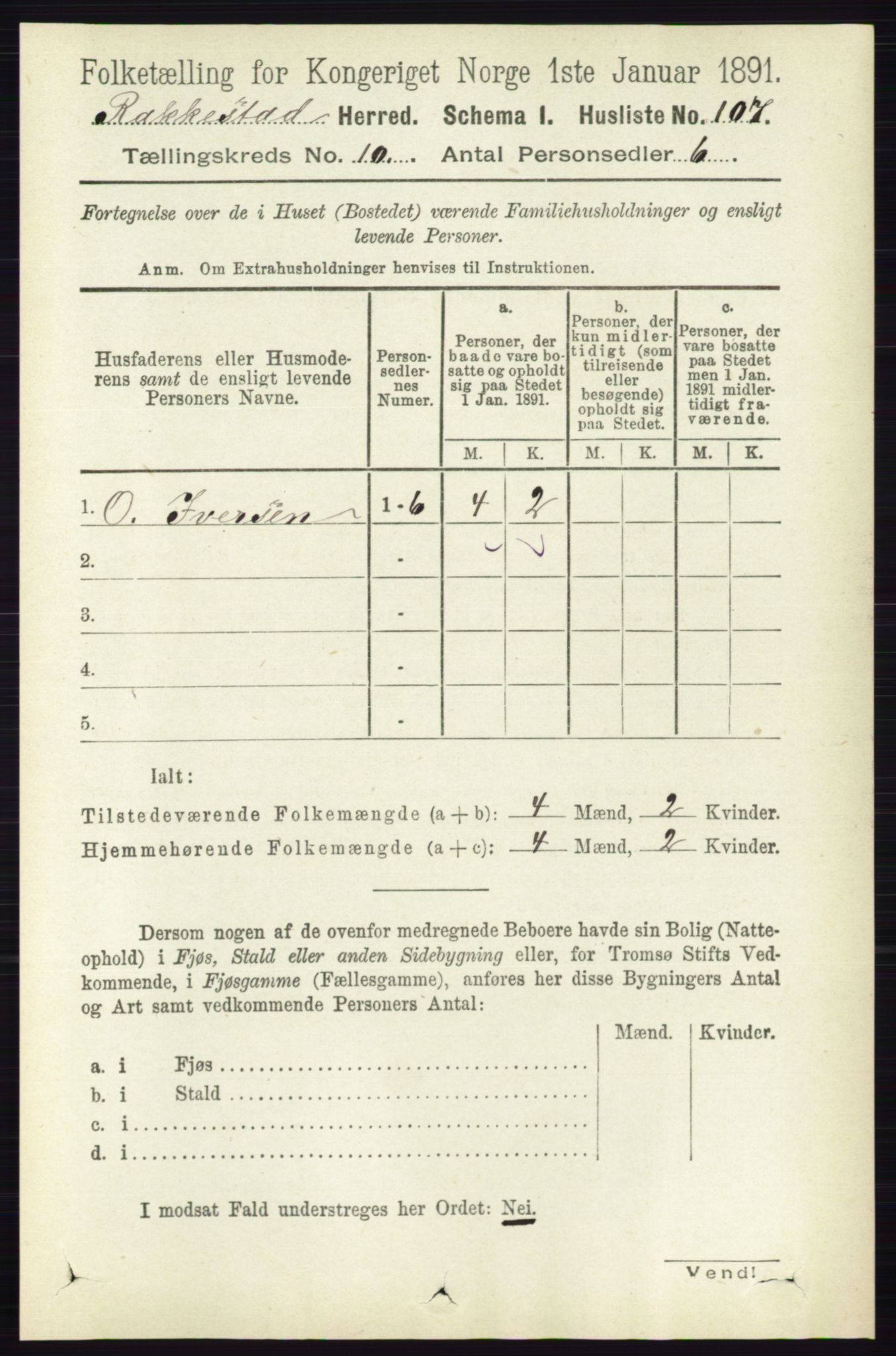 RA, 1891 census for 0128 Rakkestad, 1891, p. 4433