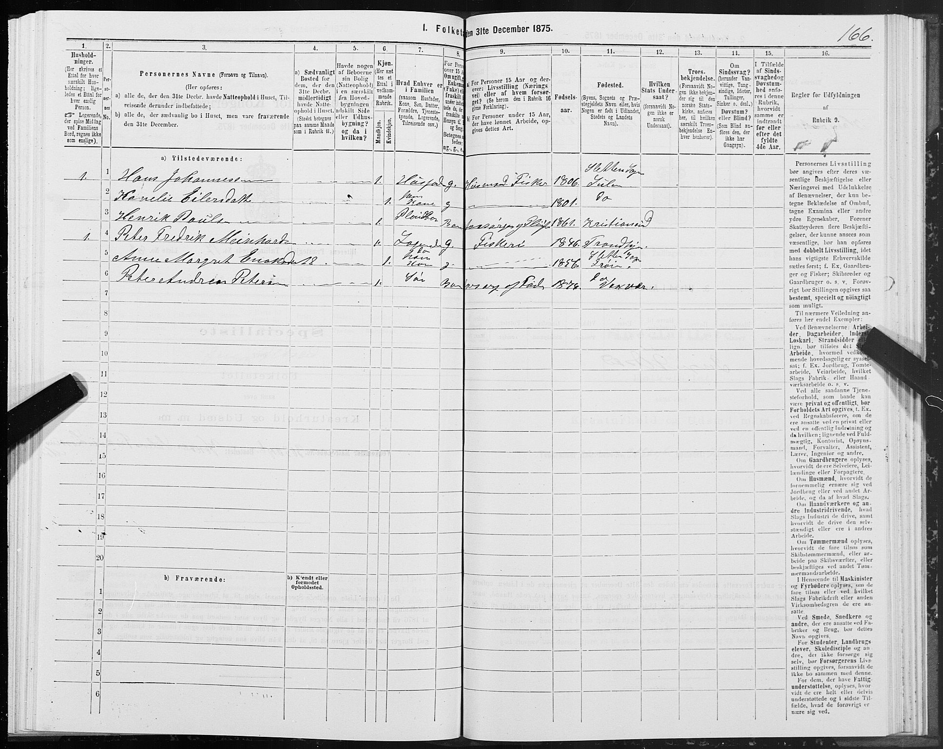 SAT, 1875 census for 1617P Hitra, 1875, p. 9166