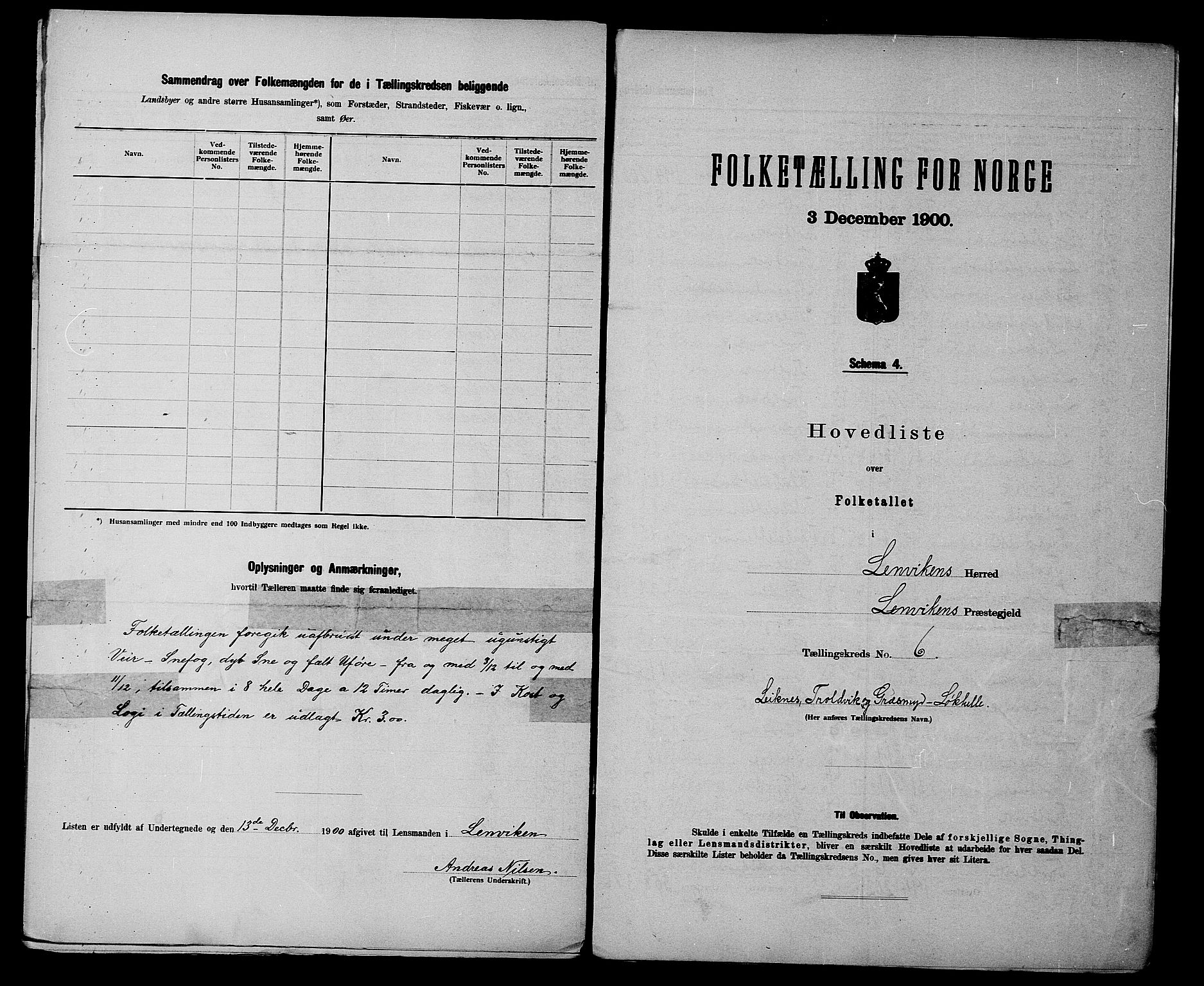 SATØ, 1900 census for Lenvik, 1900, p. 15