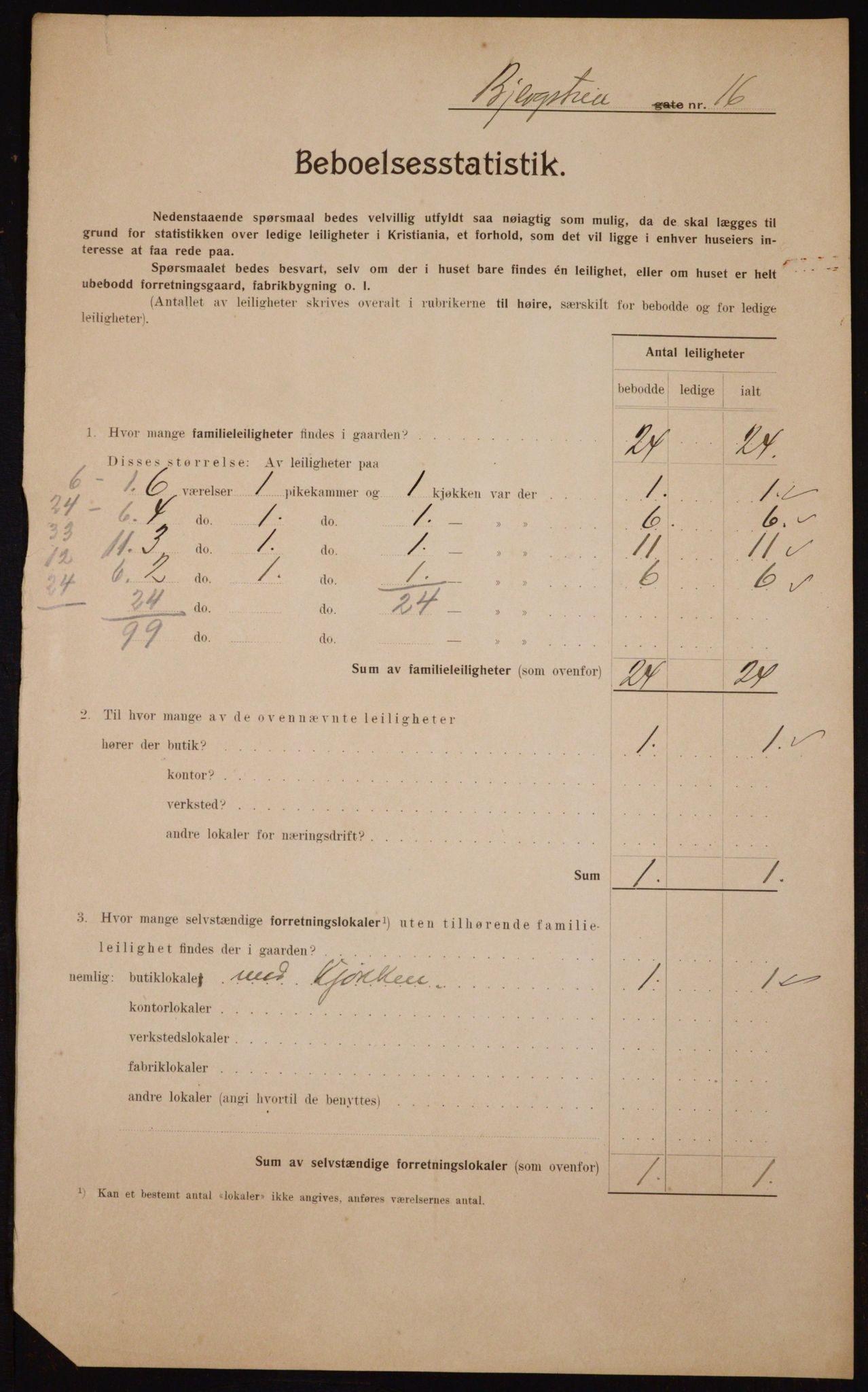 OBA, Municipal Census 1910 for Kristiania, 1910, p. 4406