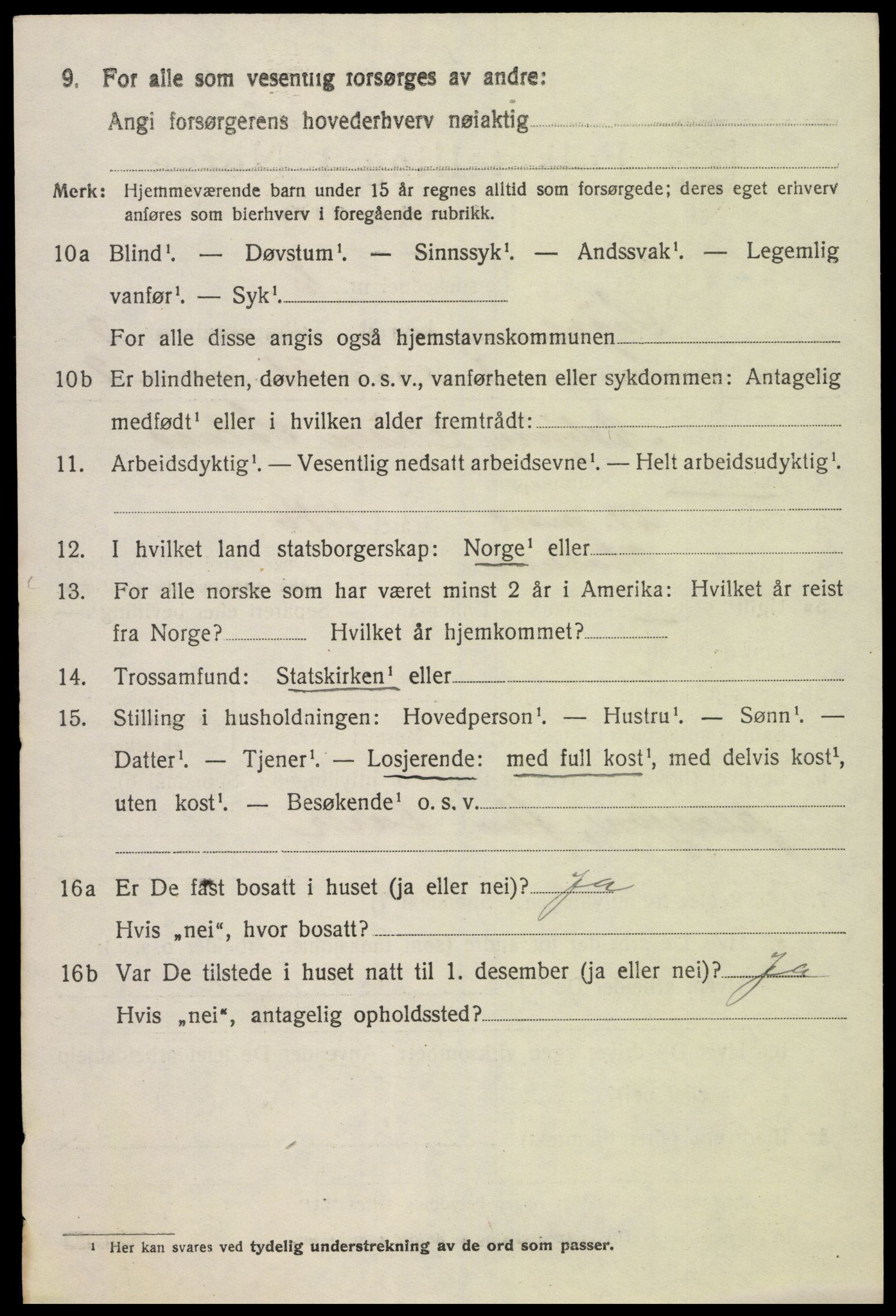 SAK, 1920 census for Søgne, 1920, p. 1652