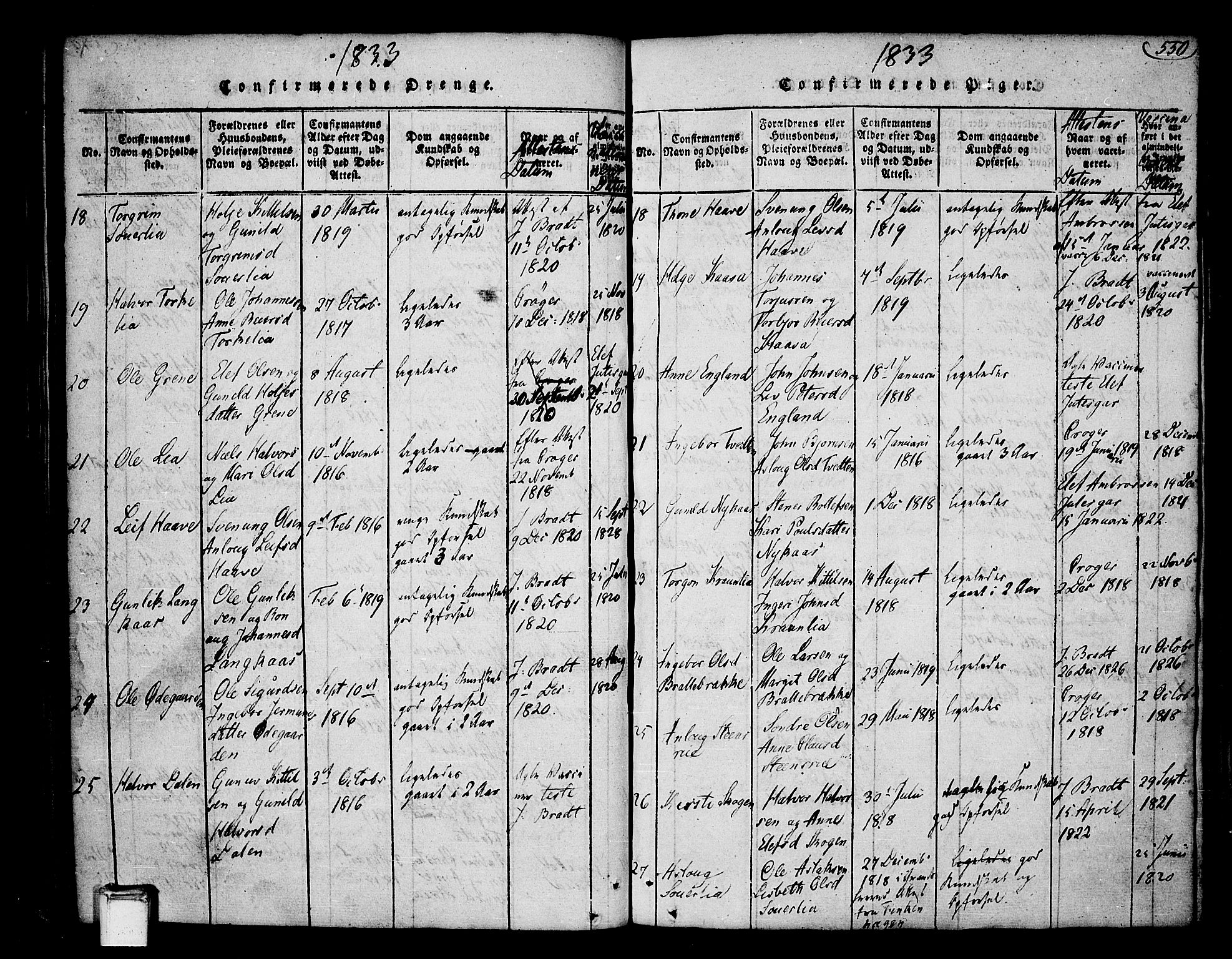 Heddal kirkebøker, AV/SAKO-A-268/F/Fa/L0005: Parish register (official) no. I 5, 1814-1837, p. 549-550