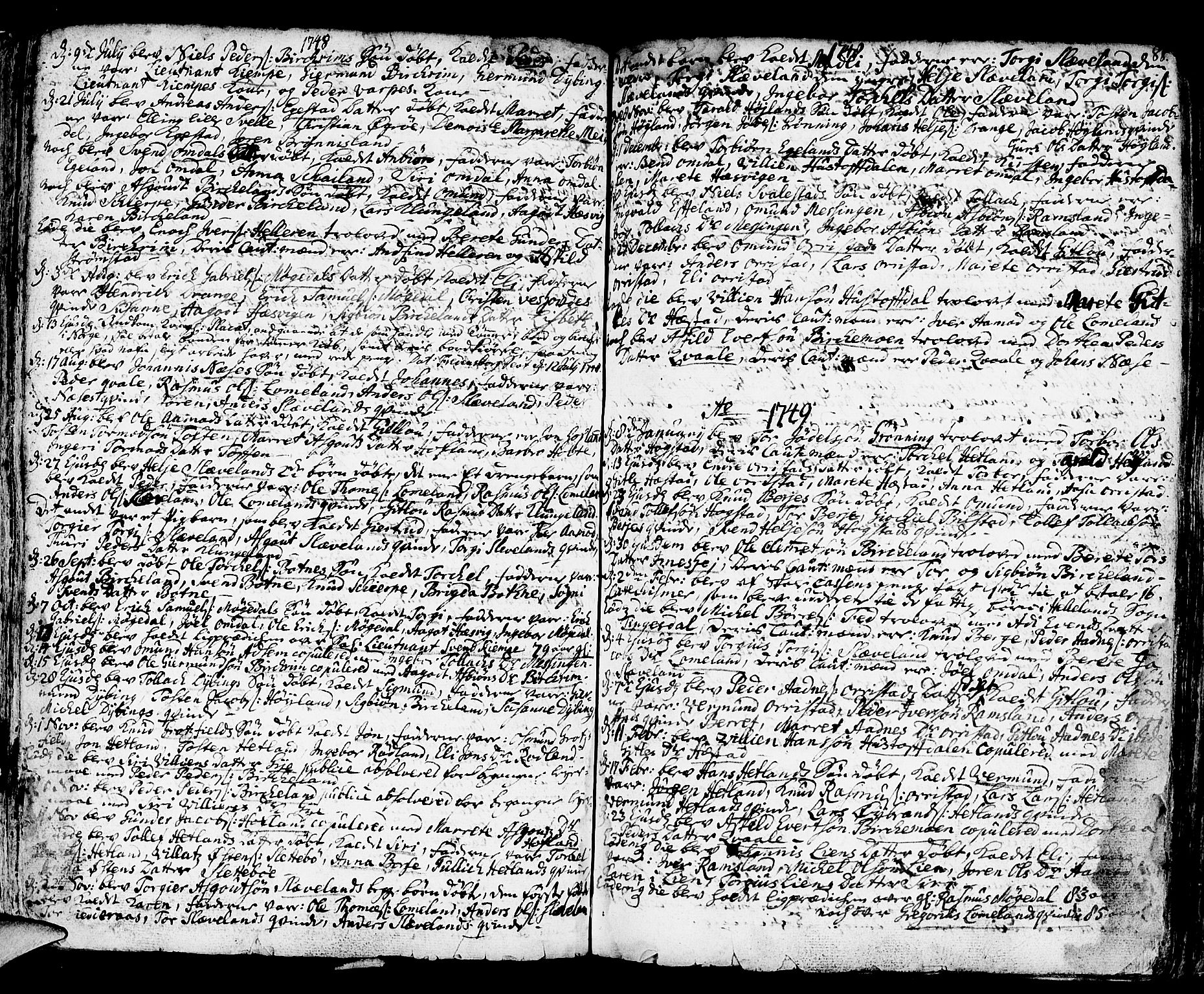 Helleland sokneprestkontor, AV/SAST-A-101810: Parish register (official) no. A 1 /1, 1713-1761, p. 88