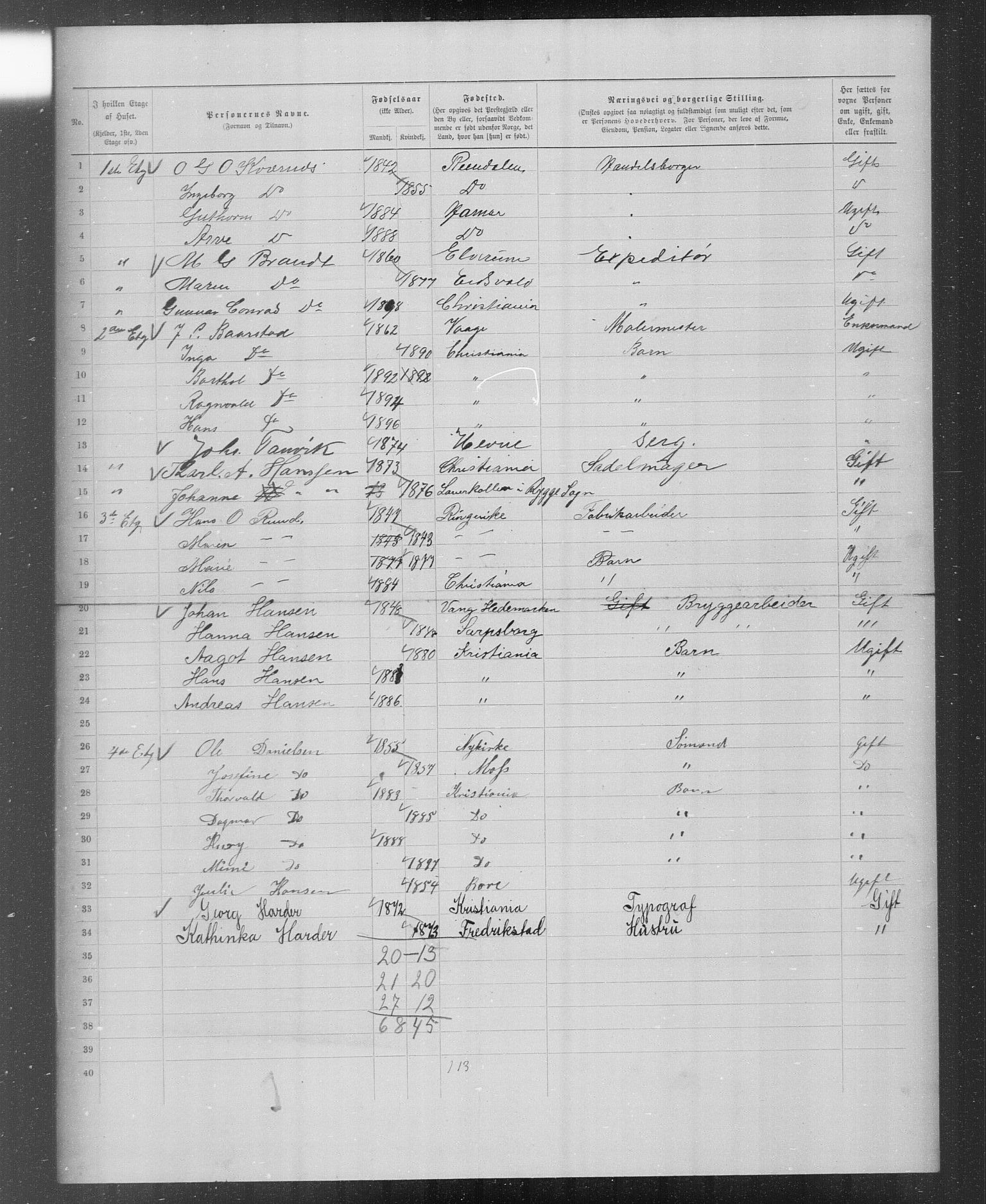 OBA, Municipal Census 1899 for Kristiania, 1899, p. 5161