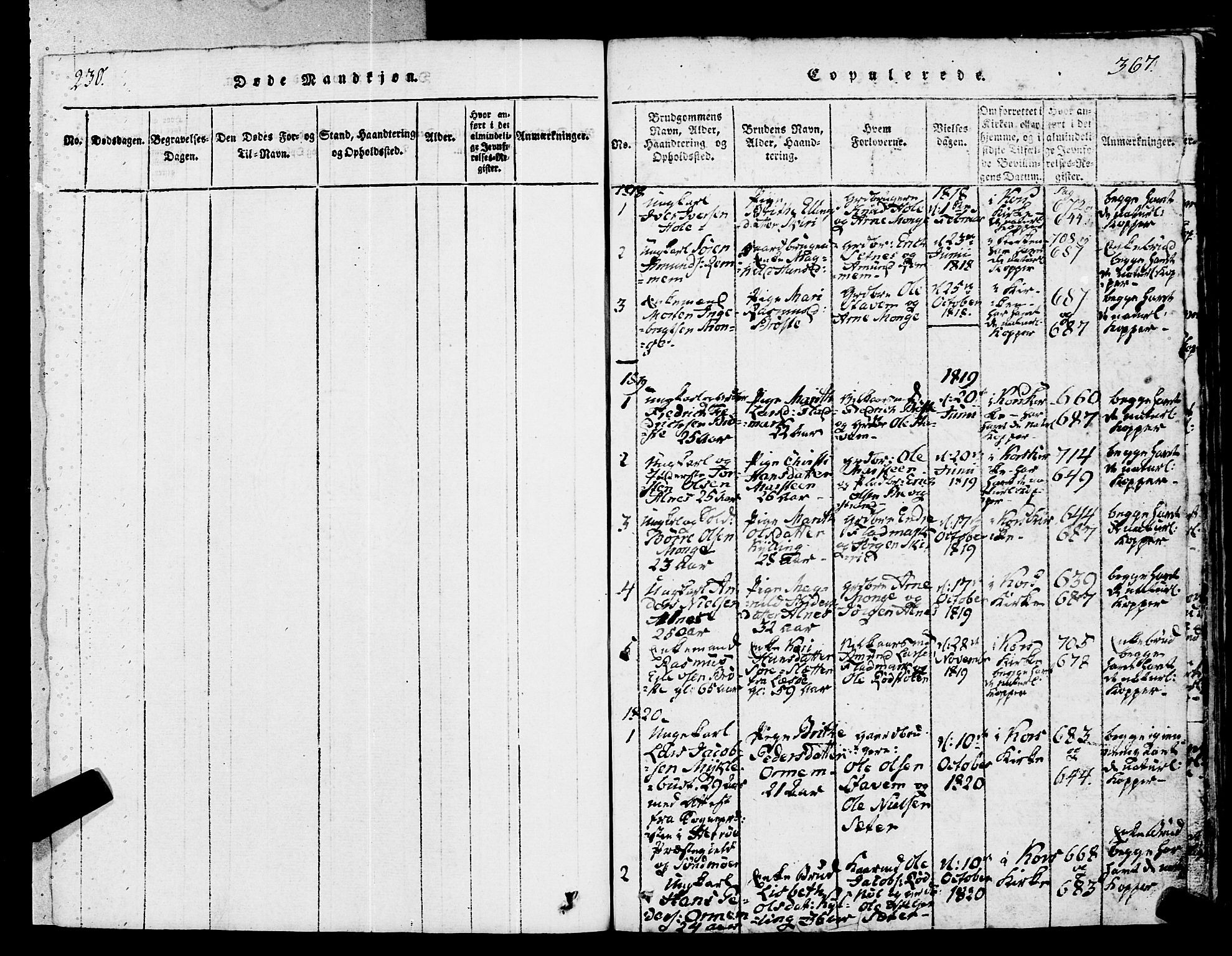 Ministerialprotokoller, klokkerbøker og fødselsregistre - Møre og Romsdal, SAT/A-1454/546/L0593: Parish register (official) no. 546A01, 1818-1853, p. 366-367