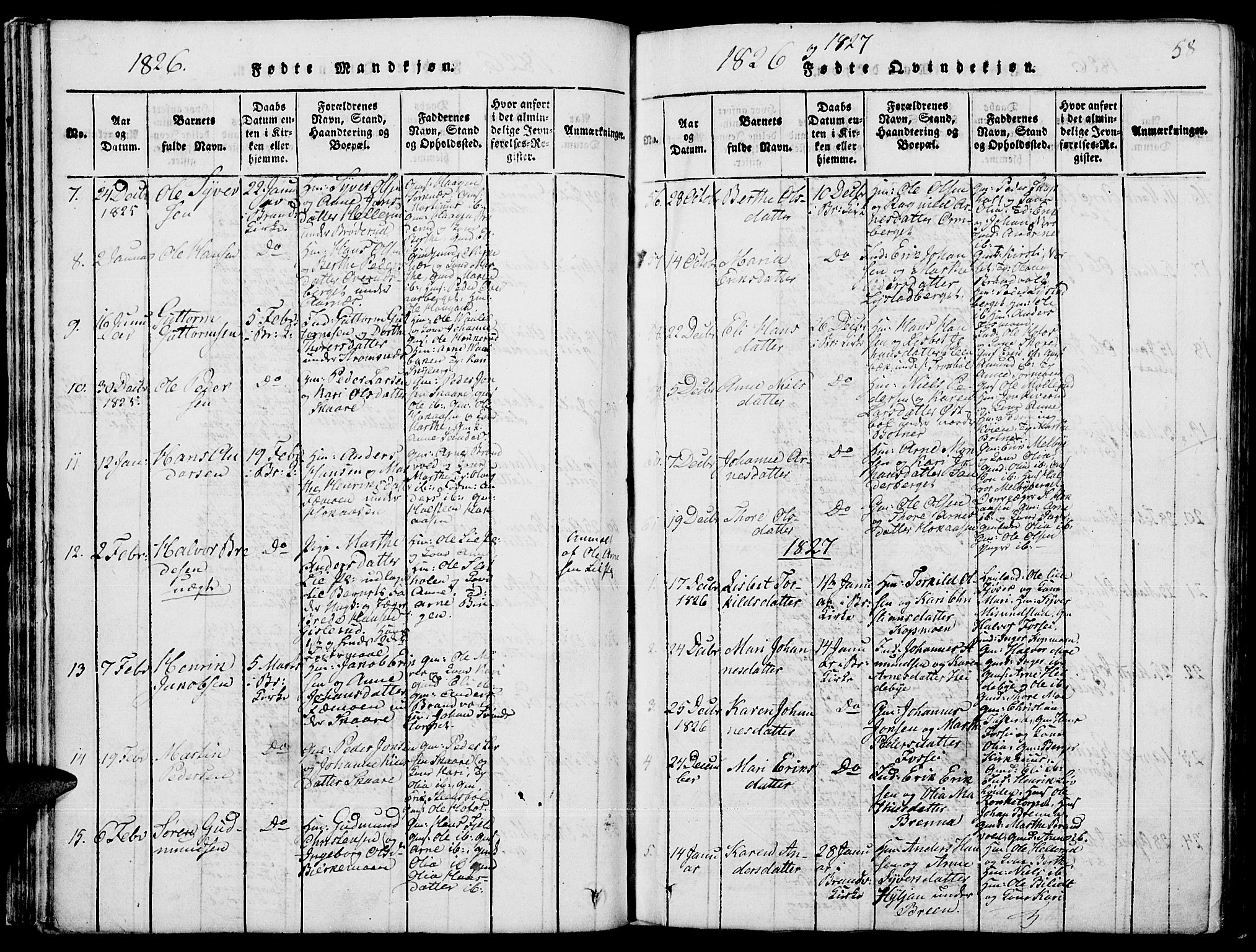 Grue prestekontor, SAH/PREST-036/H/Ha/Hab/L0001: Parish register (copy) no. 1, 1814-1841, p. 58