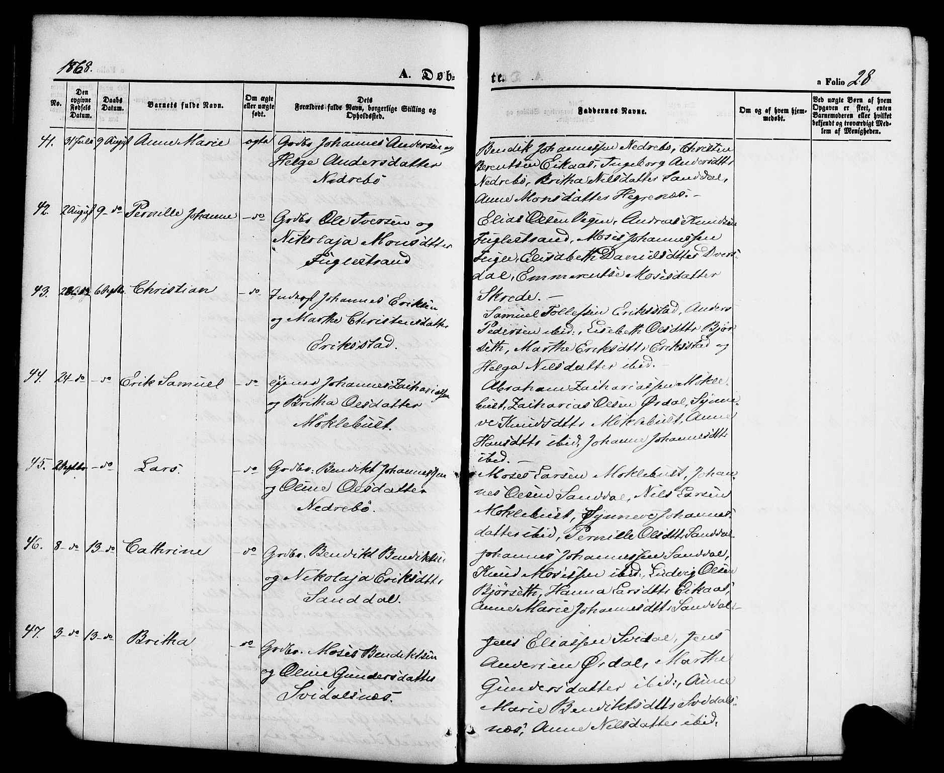 Jølster sokneprestembete, AV/SAB-A-80701/H/Haa/Haaa/L0011: Parish register (official) no. A 11, 1866-1881, p. 28