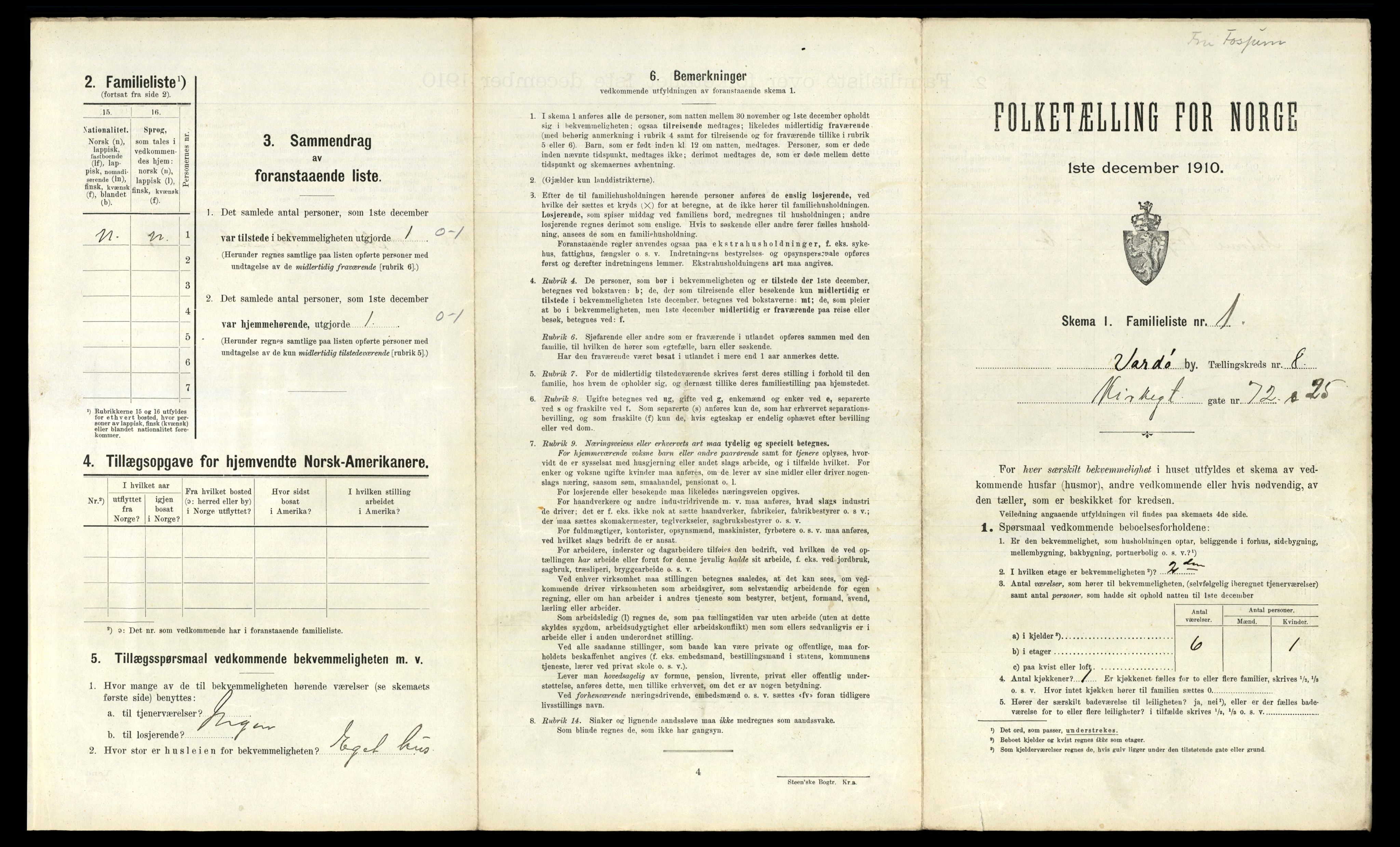 RA, 1910 census for Vardø, 1910, p. 1064