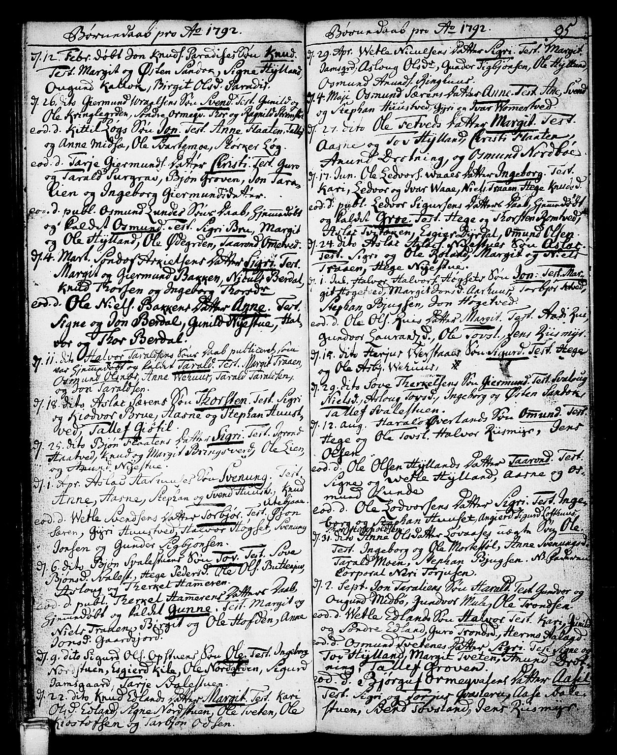 Vinje kirkebøker, SAKO/A-312/F/Fa/L0002: Parish register (official) no. I 2, 1767-1814, p. 95