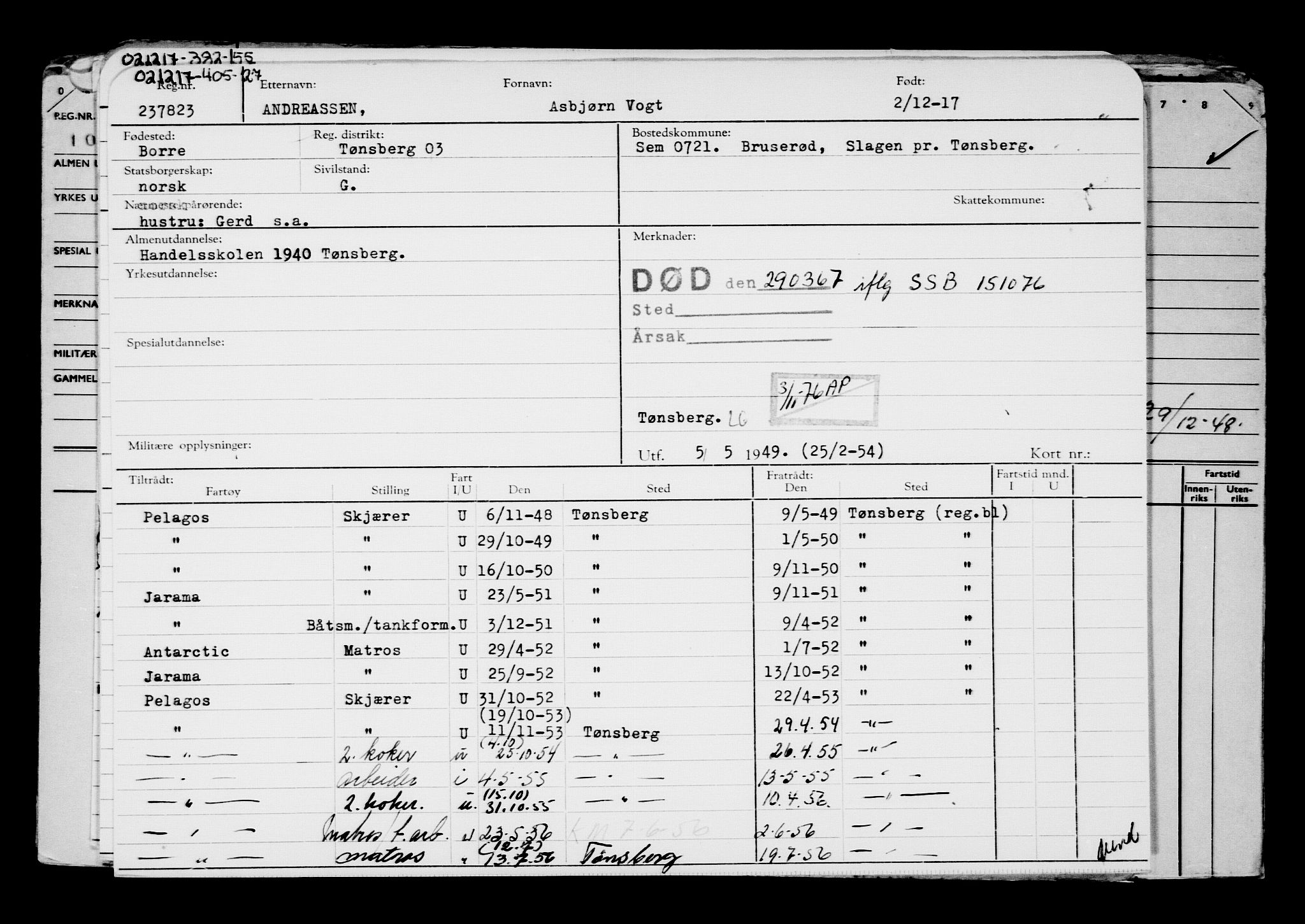 Direktoratet for sjømenn, AV/RA-S-3545/G/Gb/L0153: Hovedkort, 1917, p. 530