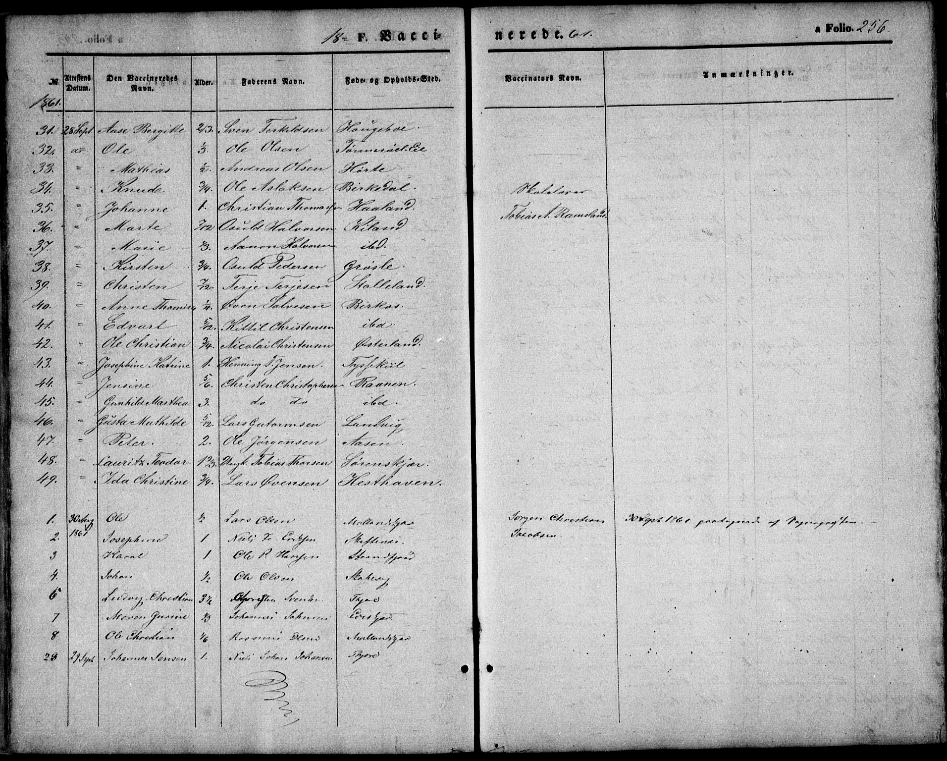 Hommedal sokneprestkontor, AV/SAK-1111-0023/F/Fa/Fab/L0005: Parish register (official) no. A 5, 1861-1877, p. 256