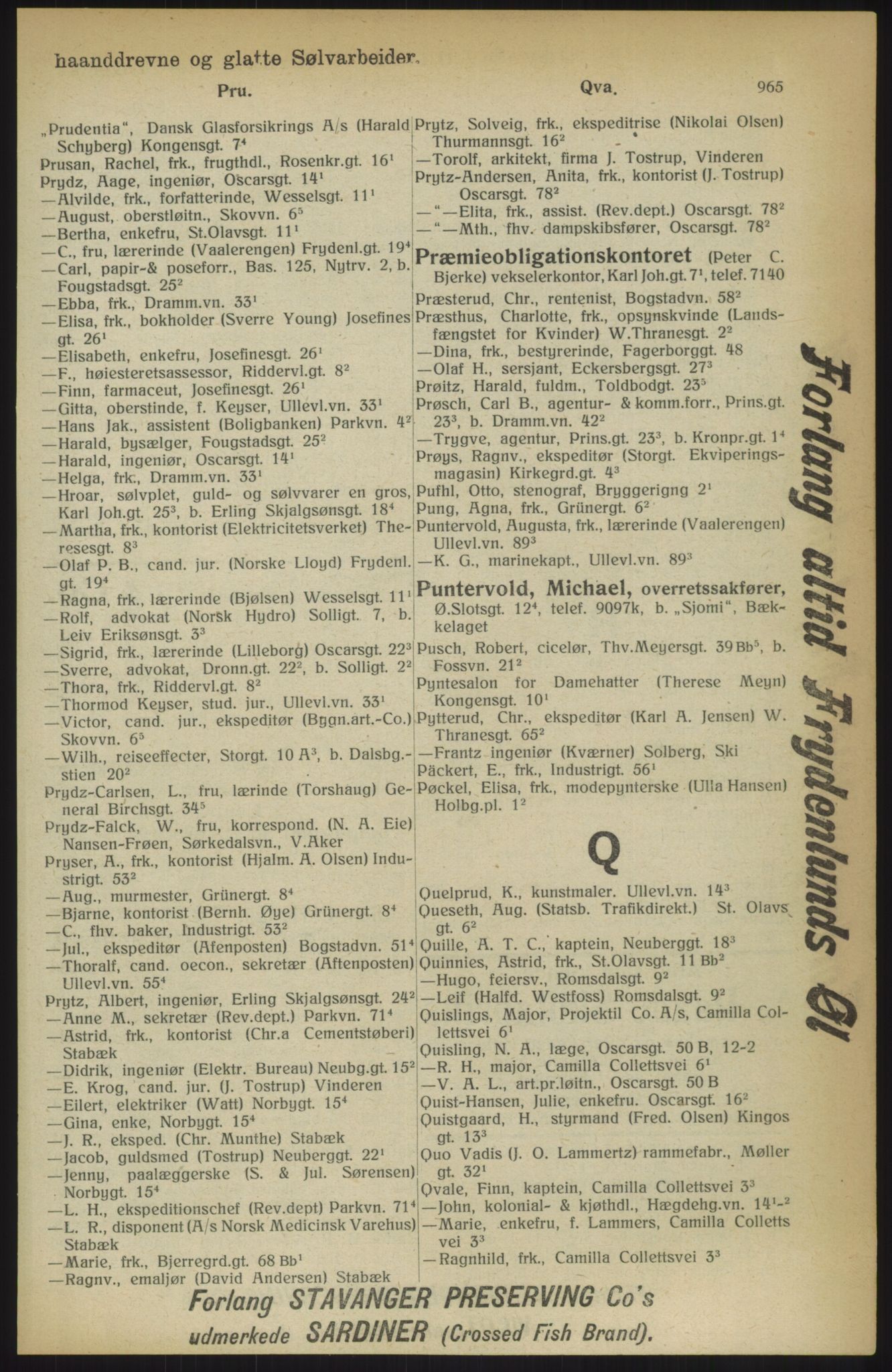 Kristiania/Oslo adressebok, PUBL/-, 1914, p. 965