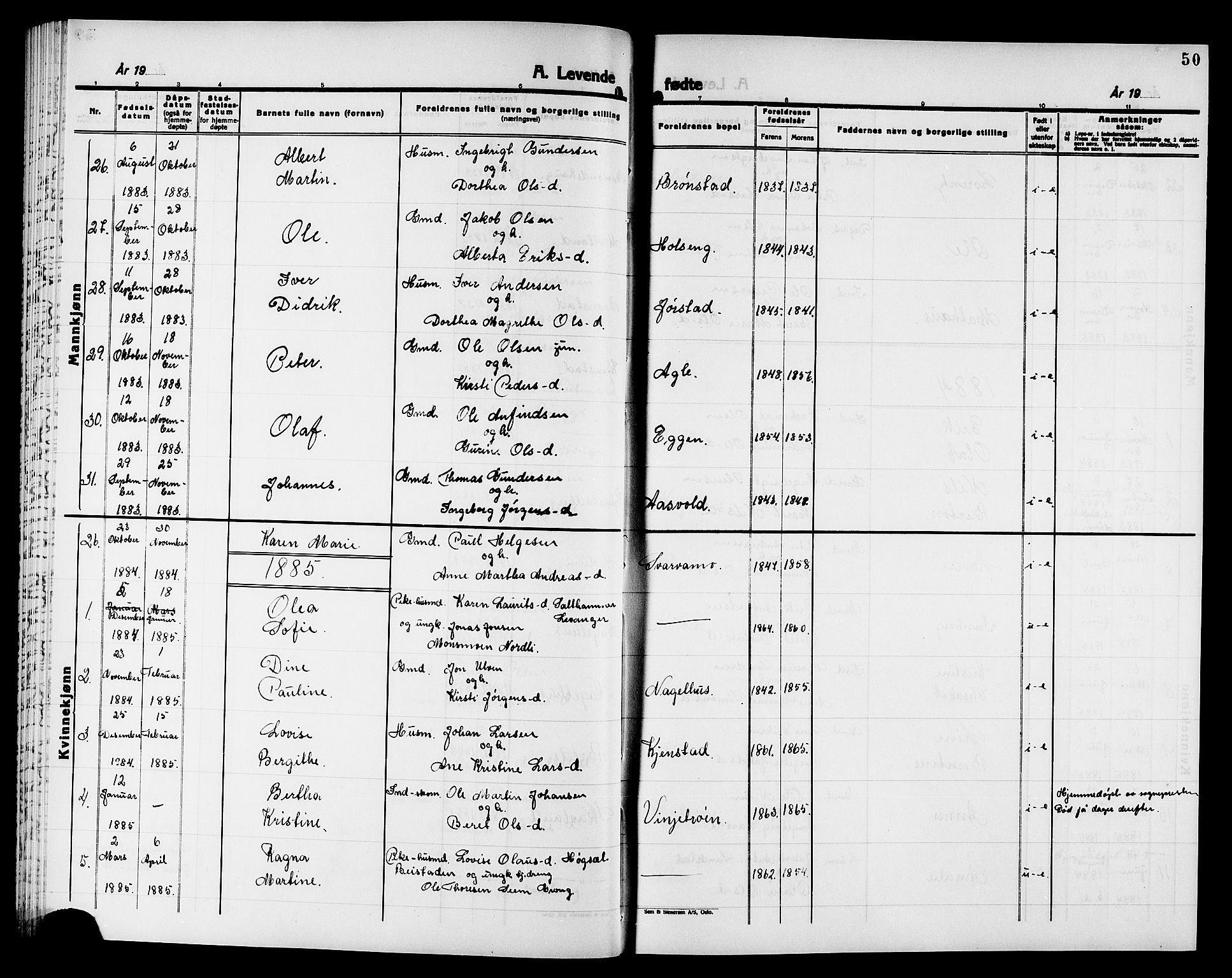 Ministerialprotokoller, klokkerbøker og fødselsregistre - Nord-Trøndelag, SAT/A-1458/749/L0486: Parish register (official) no. 749D02, 1873-1887, p. 50