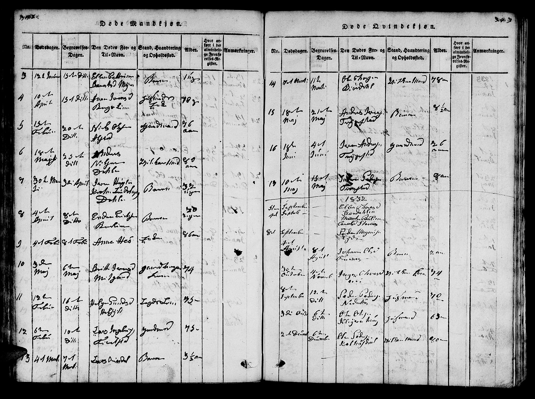 Ministerialprotokoller, klokkerbøker og fødselsregistre - Møre og Romsdal, AV/SAT-A-1454/519/L0246: Parish register (official) no. 519A05, 1817-1834, p. 242-243