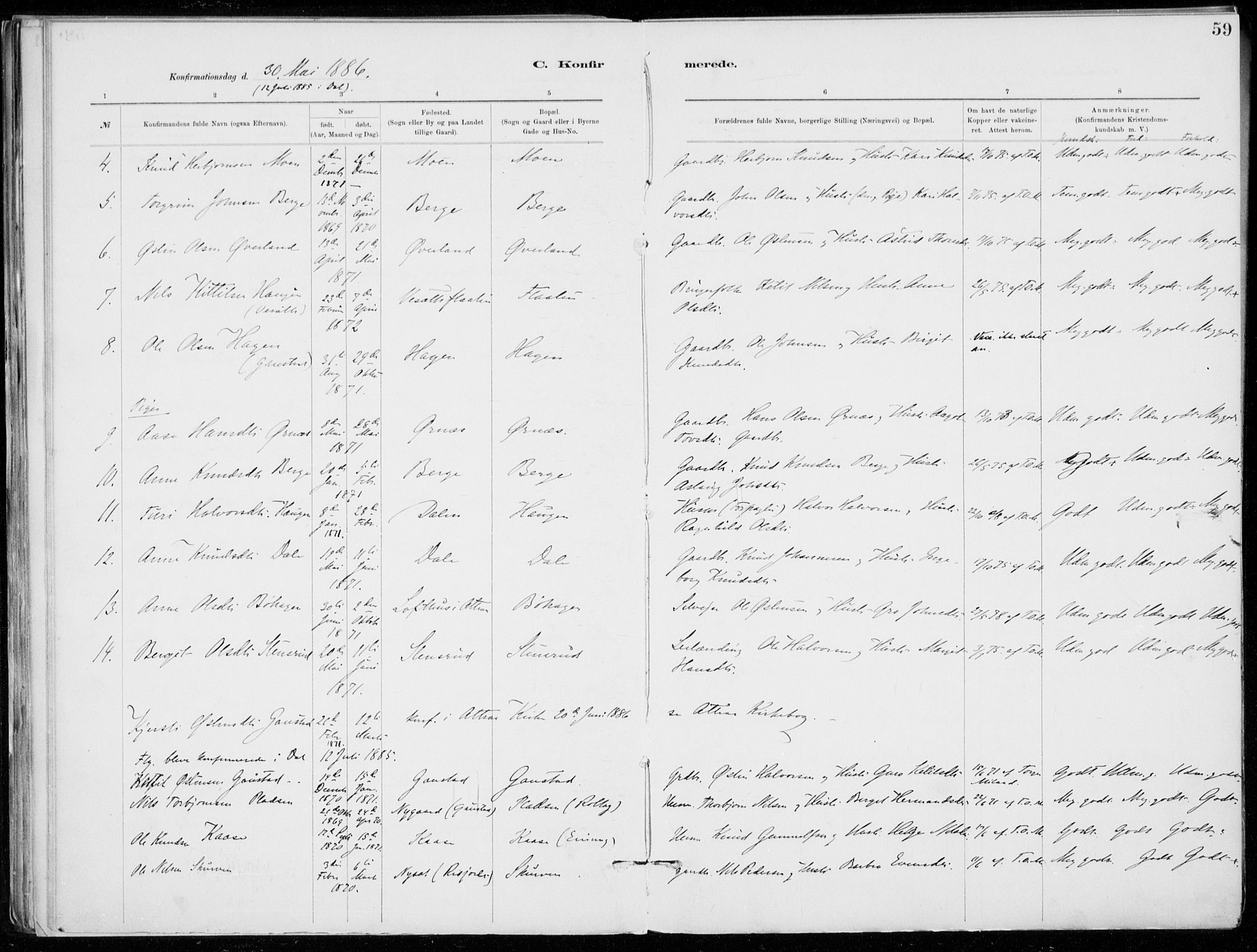 Tinn kirkebøker, SAKO/A-308/F/Fb/L0002: Parish register (official) no. II 2, 1878-1917, p. 59