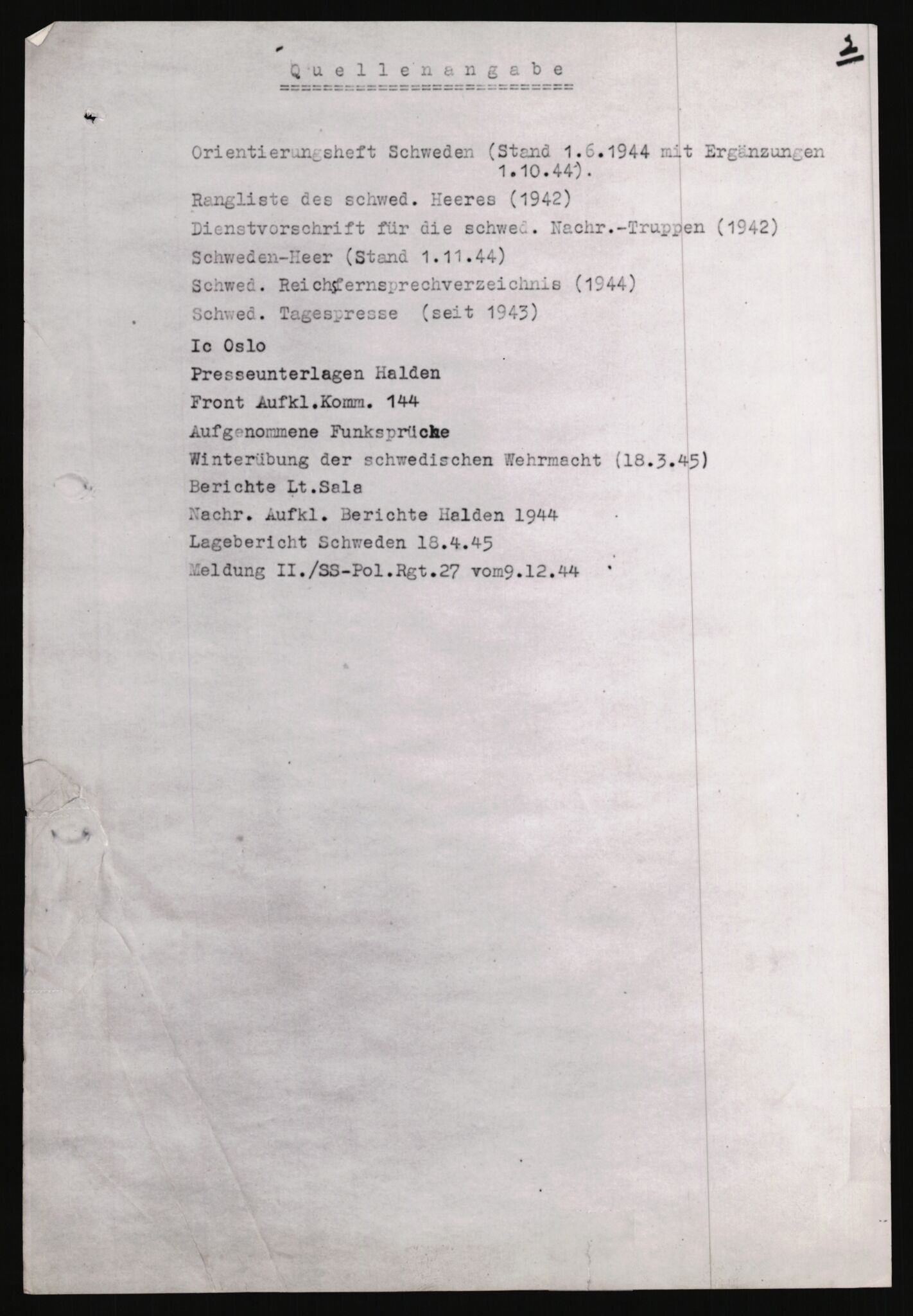 Forsvarets Overkommando. 2 kontor. Arkiv 11.4. Spredte tyske arkivsaker, AV/RA-RAFA-7031/D/Dar/Darc/L0035: Diverse tysk materiale, 1945