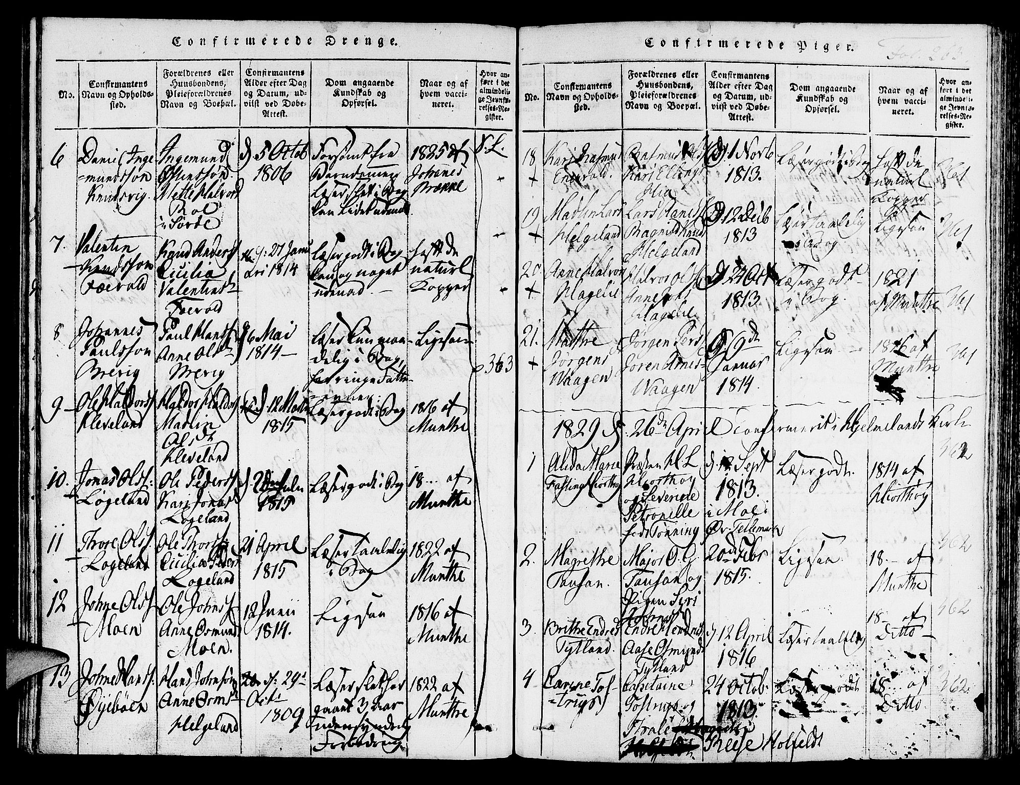 Hjelmeland sokneprestkontor, AV/SAST-A-101843/01/IV/L0003: Parish register (official) no. A 3, 1816-1834, p. 263