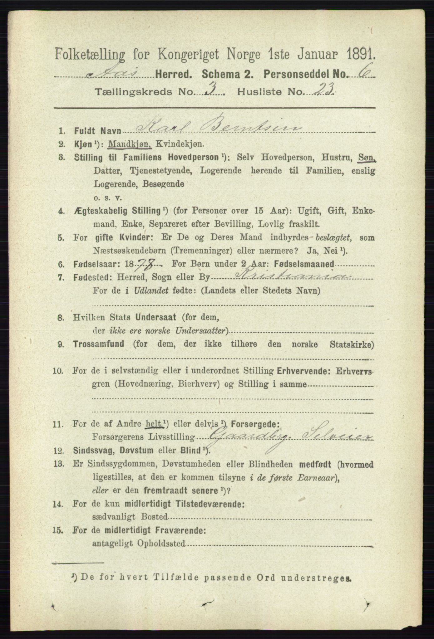 RA, 1891 census for 0214 Ås, 1891, p. 2274