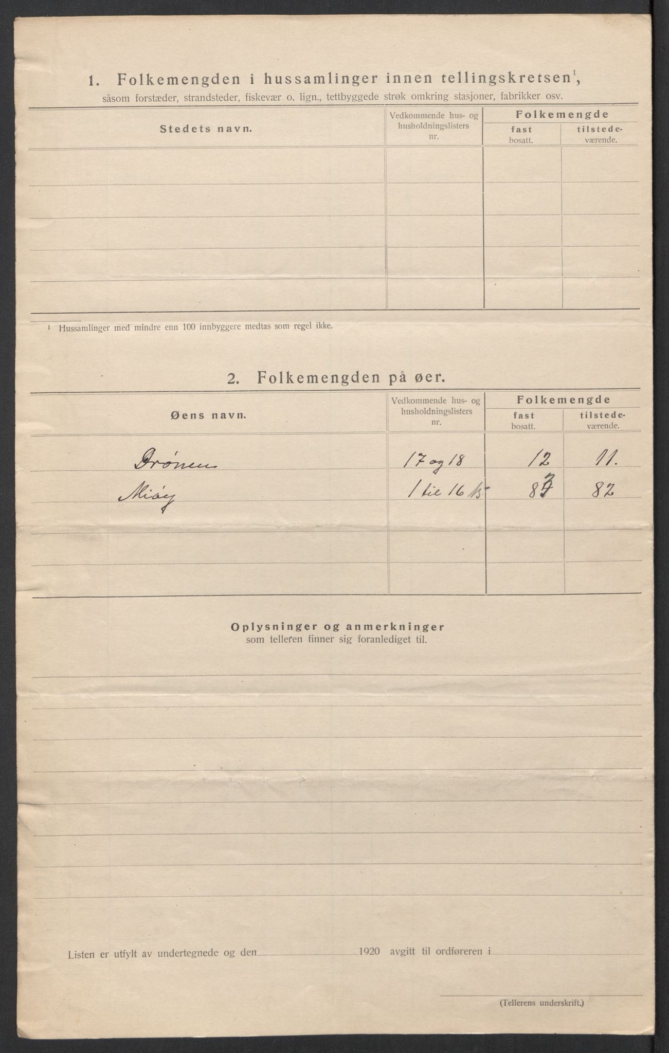 SAT, 1920 census for Vatne, 1920, p. 35