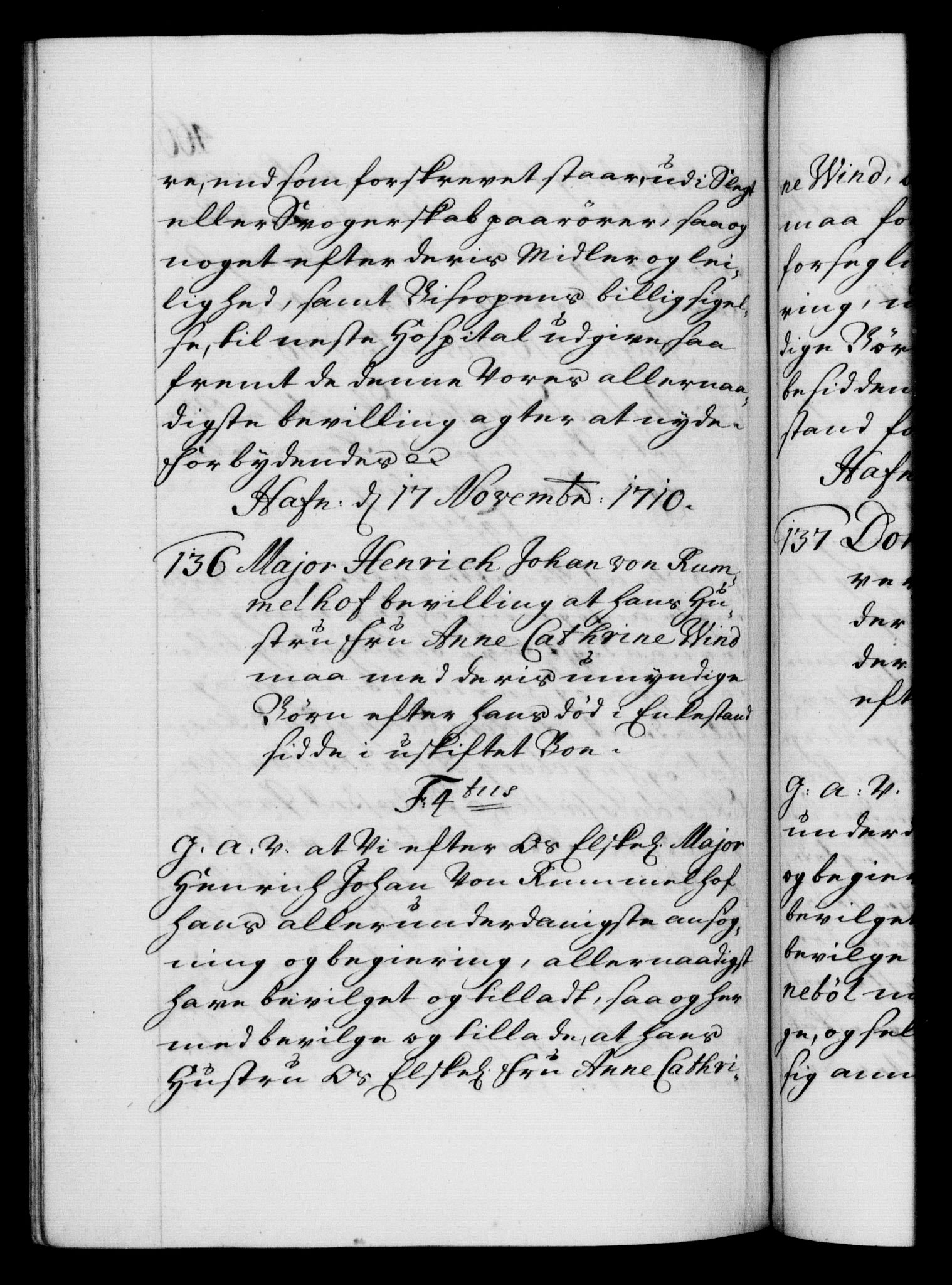 Danske Kanselli 1572-1799, AV/RA-EA-3023/F/Fc/Fca/Fcaa/L0020: Norske registre, 1708-1711, p. 466b