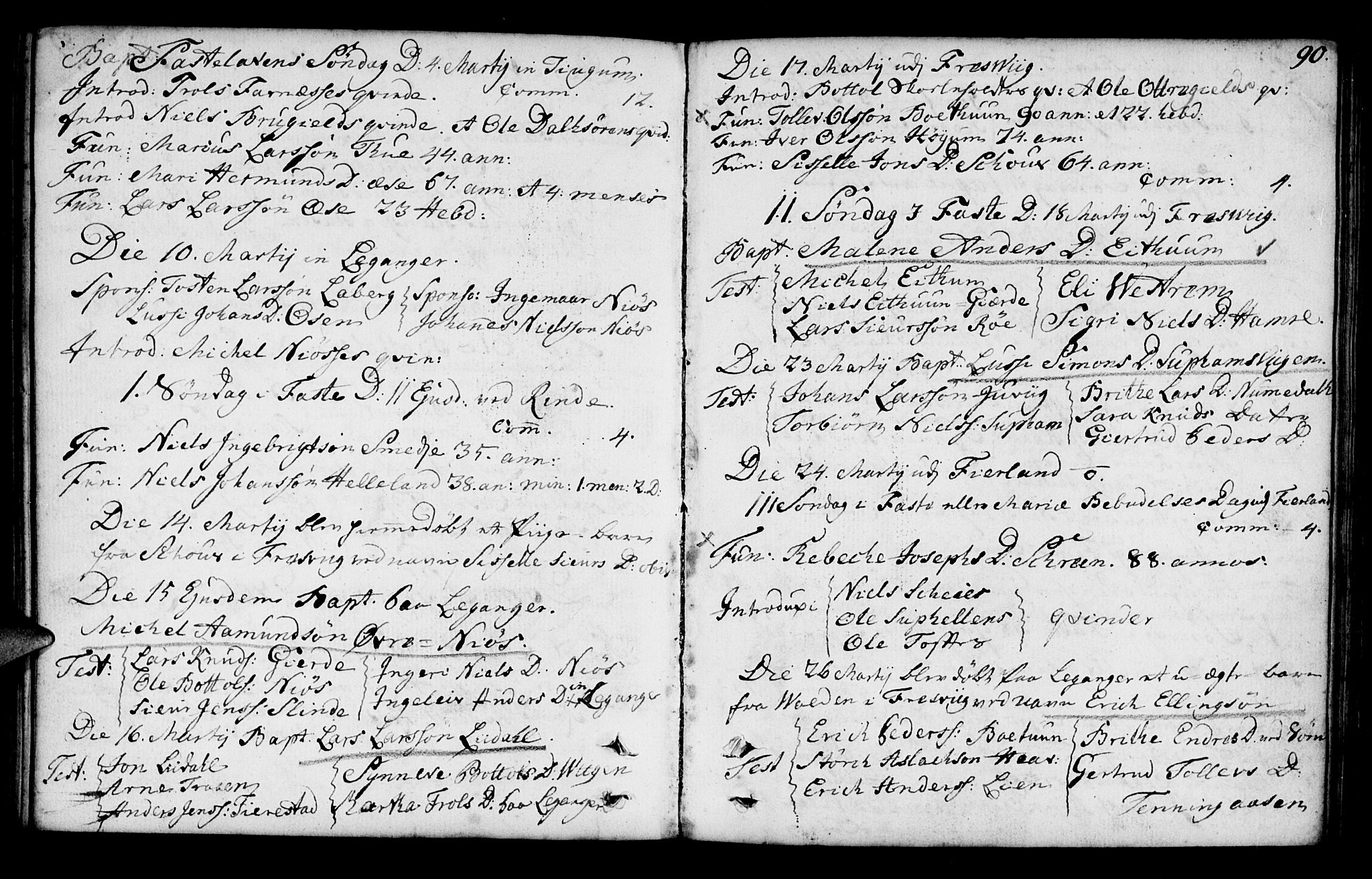 Leikanger sokneprestembete, AV/SAB-A-81001/H/Haa/Haaa/L0003: Parish register (official) no. A 3, 1756-1770, p. 90