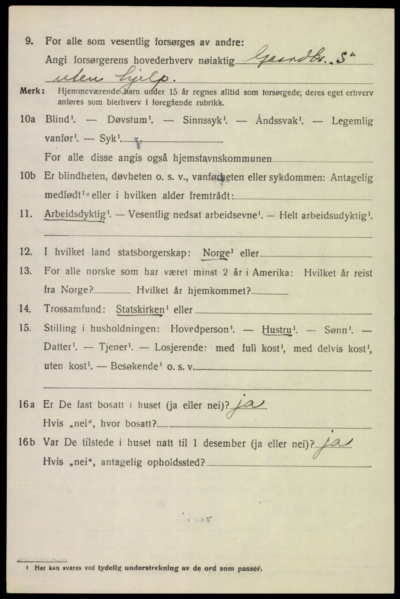 SAK, 1920 census for Herad, 1920, p. 1767