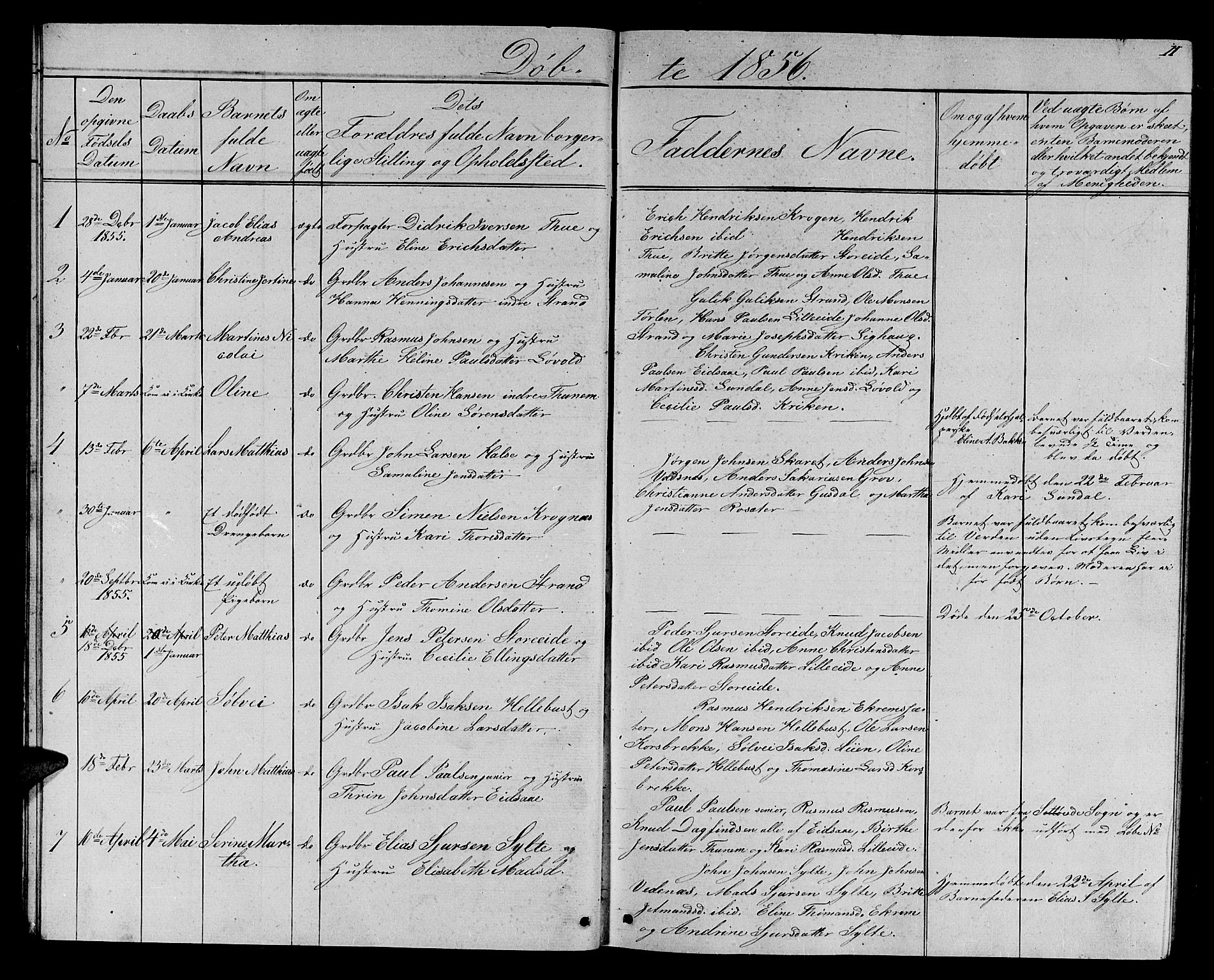 Ministerialprotokoller, klokkerbøker og fødselsregistre - Møre og Romsdal, AV/SAT-A-1454/501/L0015: Parish register (copy) no. 501C01, 1854-1867, p. 11