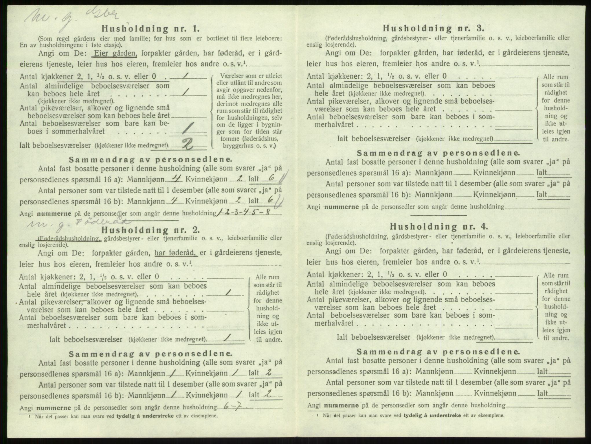 SAB, 1920 census for Hyllestad, 1920, p. 463