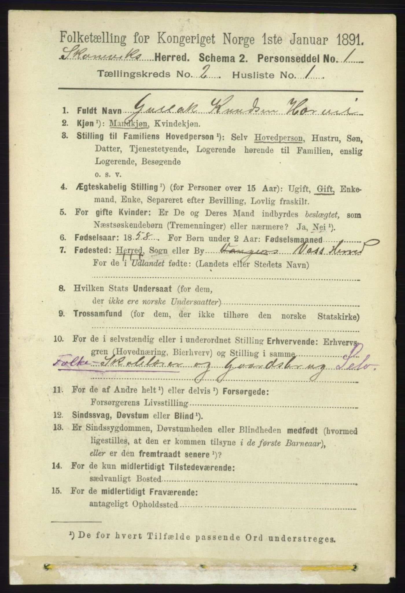 RA, 1891 census for 1212 Skånevik, 1891, p. 321