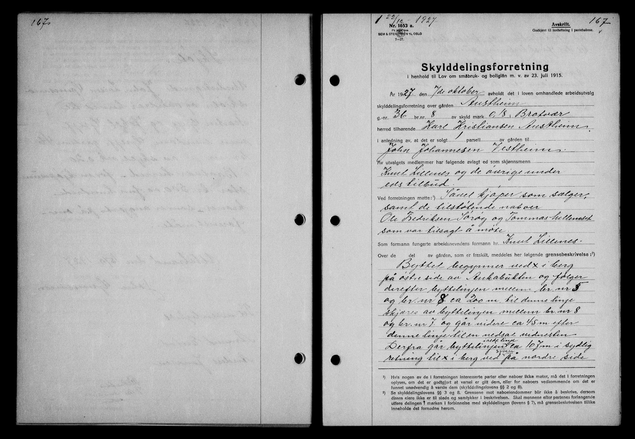 Nordmøre sorenskriveri, AV/SAT-A-4132/1/2/2Ca/L0063: Mortgage book no. 53, 1927-1928, Deed date: 22.12.1927