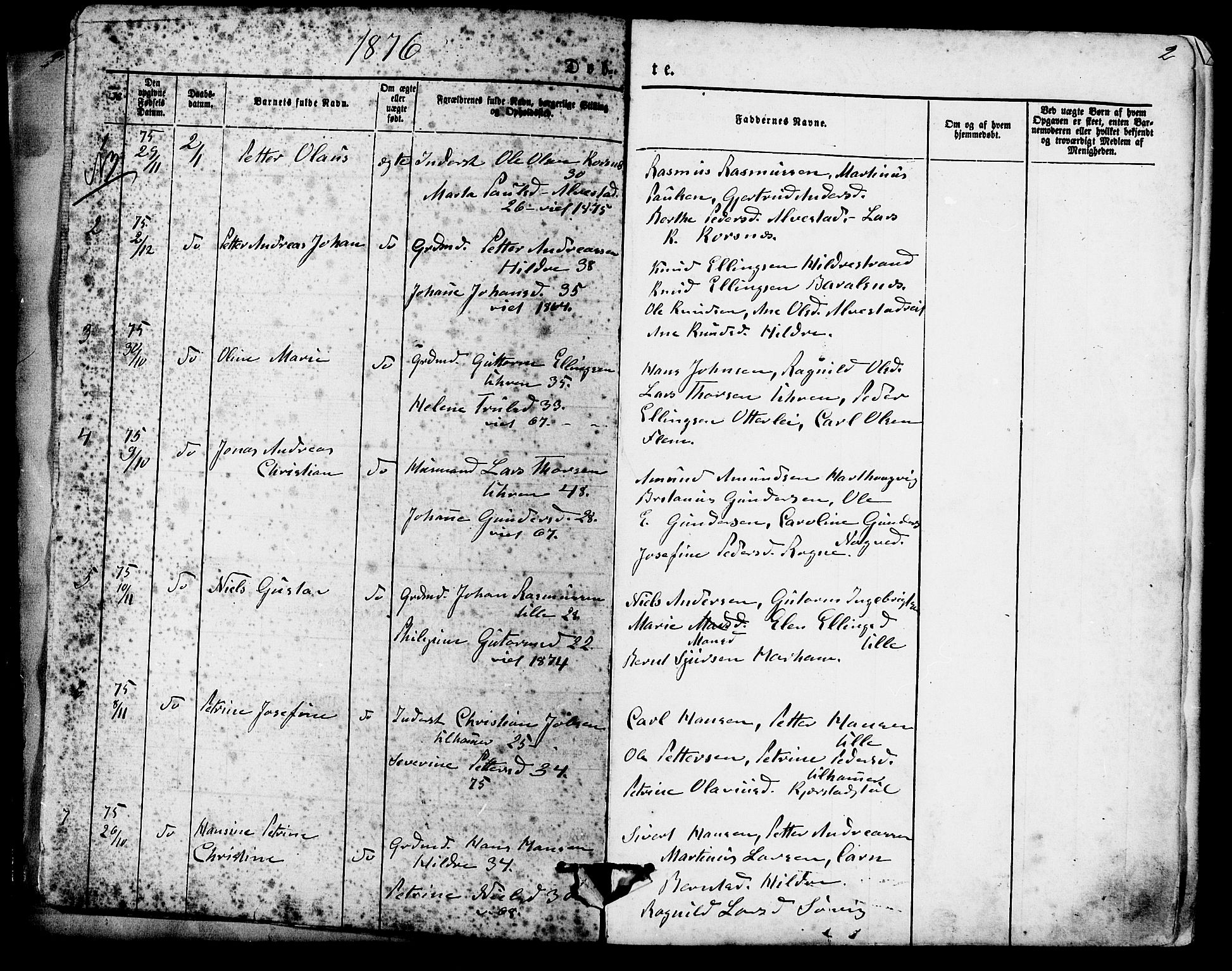 Ministerialprotokoller, klokkerbøker og fødselsregistre - Møre og Romsdal, SAT/A-1454/536/L0500: Parish register (official) no. 536A09, 1876-1889, p. 2