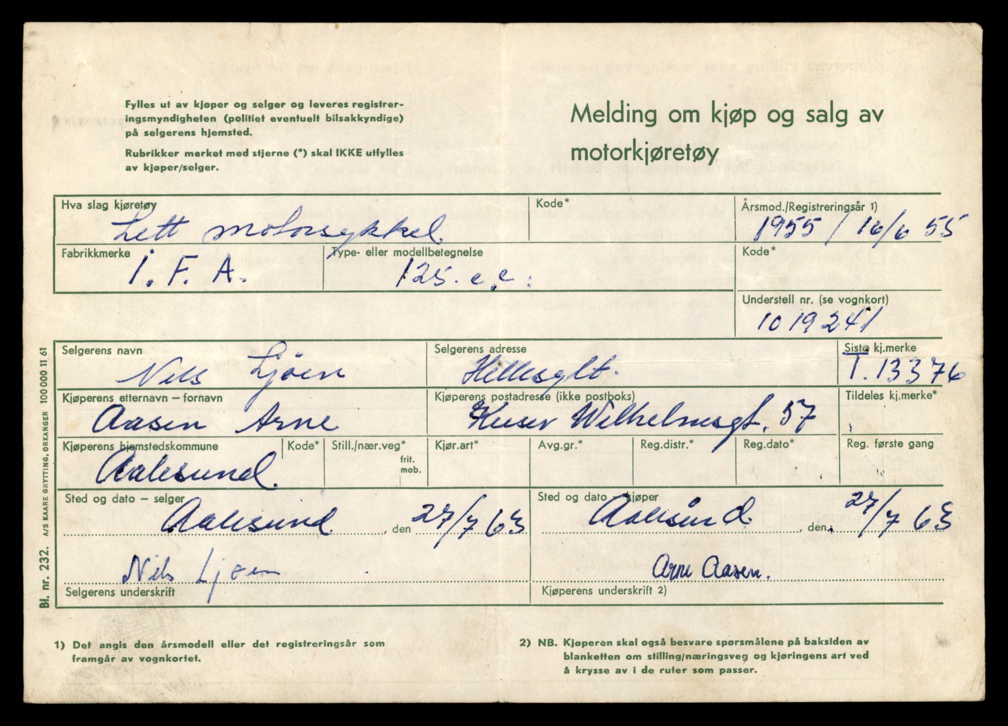 Møre og Romsdal vegkontor - Ålesund trafikkstasjon, AV/SAT-A-4099/F/Fe/L0039: Registreringskort for kjøretøy T 13361 - T 13530, 1927-1998, p. 249