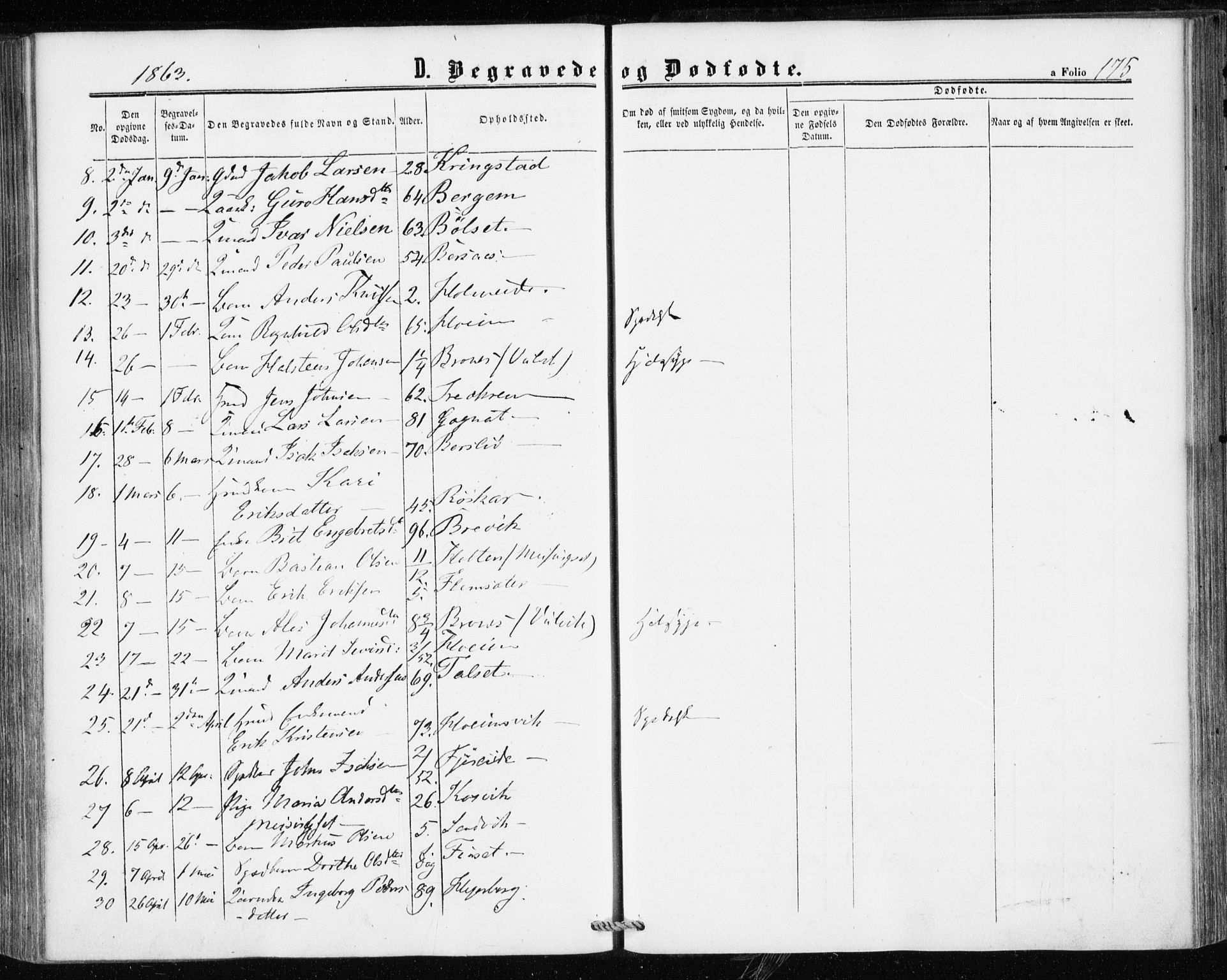 Ministerialprotokoller, klokkerbøker og fødselsregistre - Møre og Romsdal, AV/SAT-A-1454/586/L0985: Parish register (official) no. 586A11, 1857-1866, p. 175