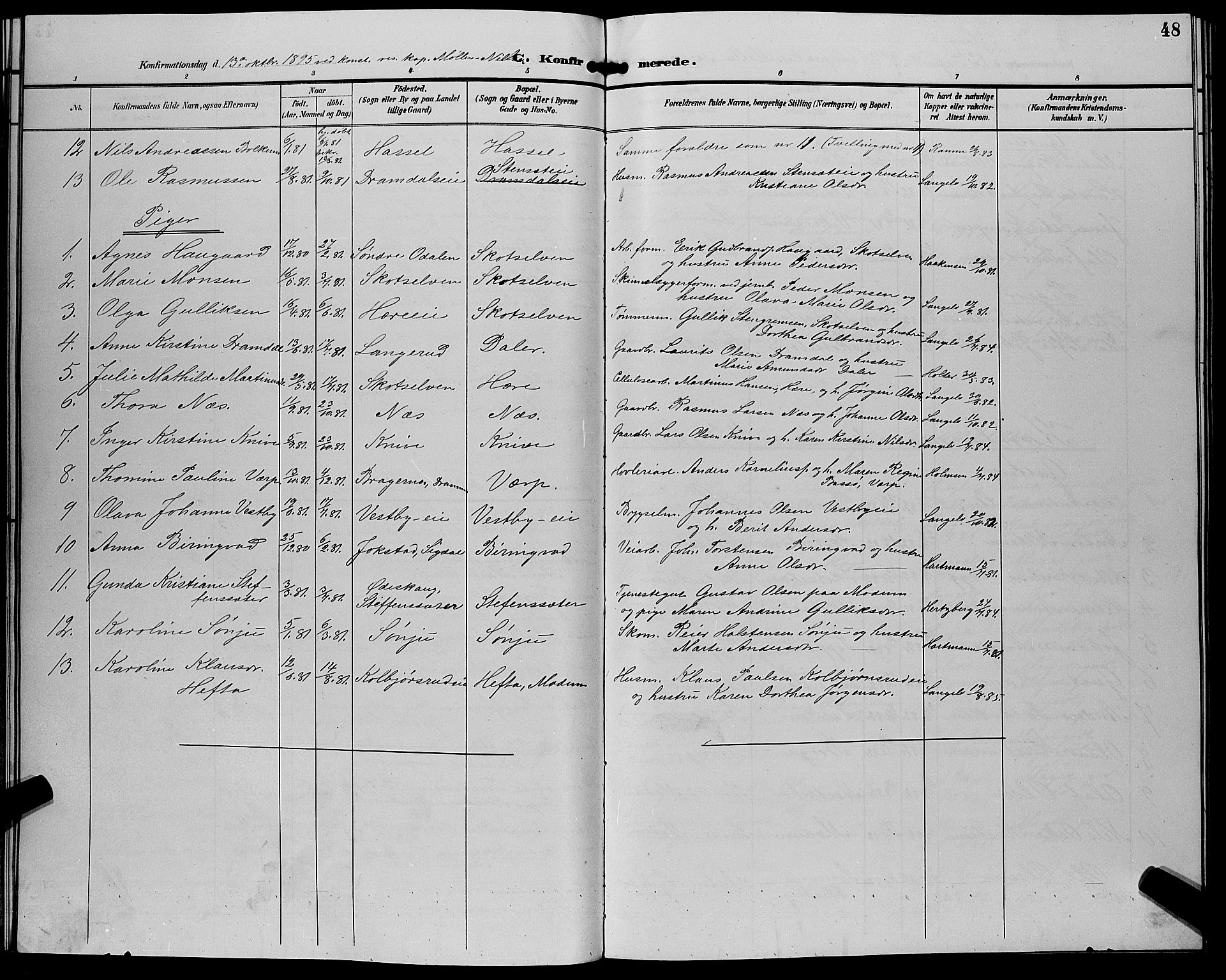 Eiker kirkebøker, AV/SAKO-A-4/G/Gb/L0004: Parish register (copy) no. II 4, 1894-1900, p. 48