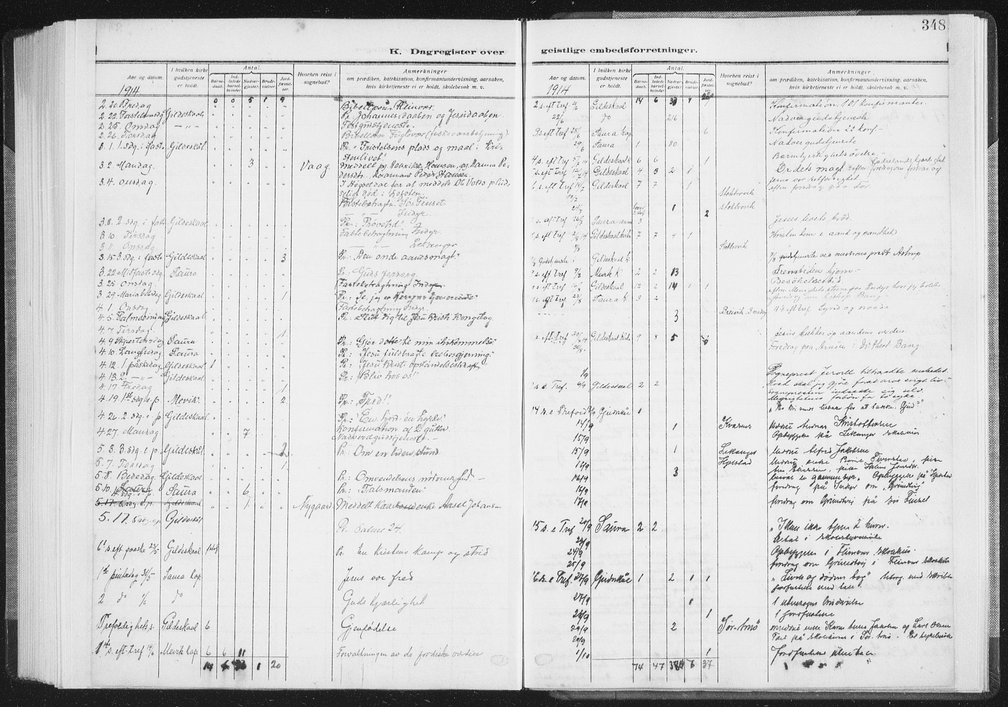 Ministerialprotokoller, klokkerbøker og fødselsregistre - Nordland, SAT/A-1459/805/L0104: Parish register (official) no. 805A09, 1909-1926, p. 348