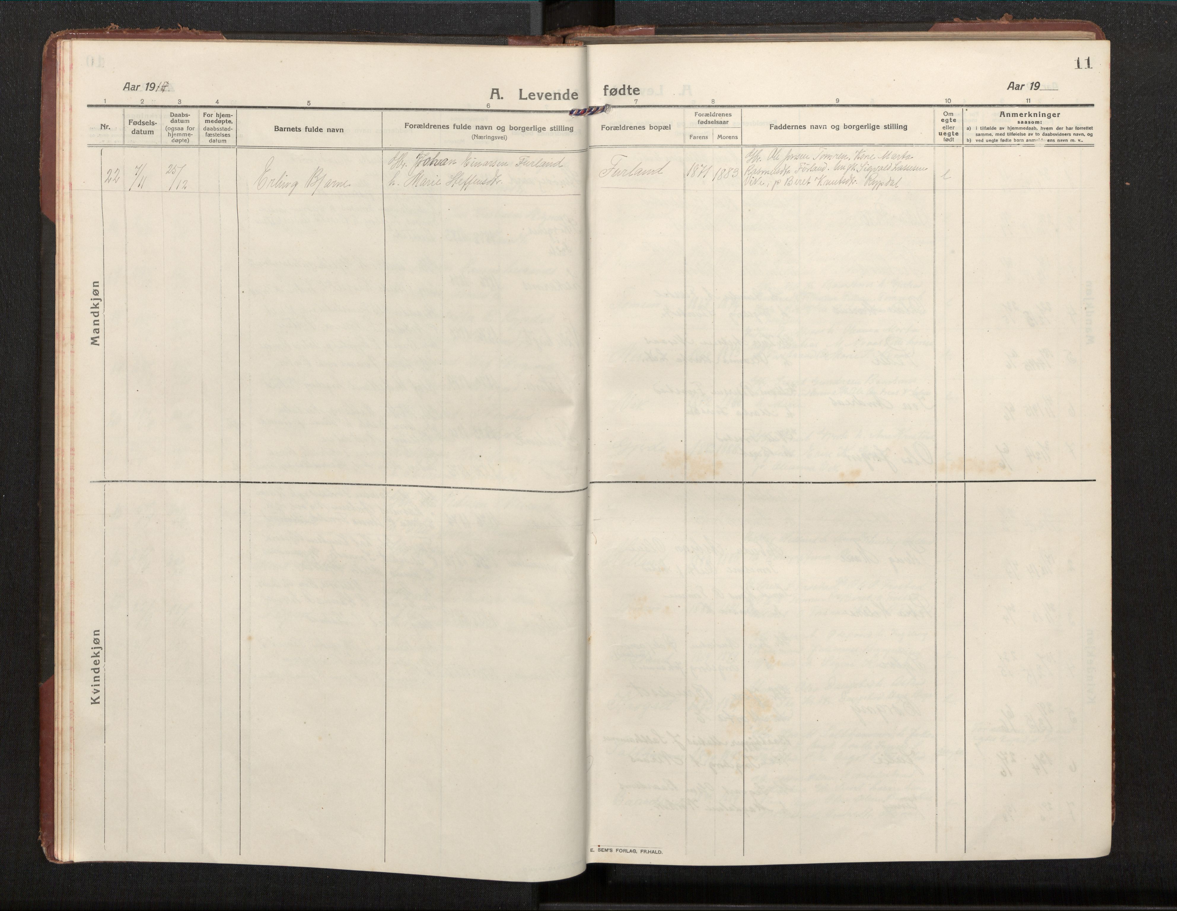 Ministerialprotokoller, klokkerbøker og fødselsregistre - Møre og Romsdal, AV/SAT-A-1454/539/L0536a: Parish register (copy) no. 539C03, 1912-1936, p. 11