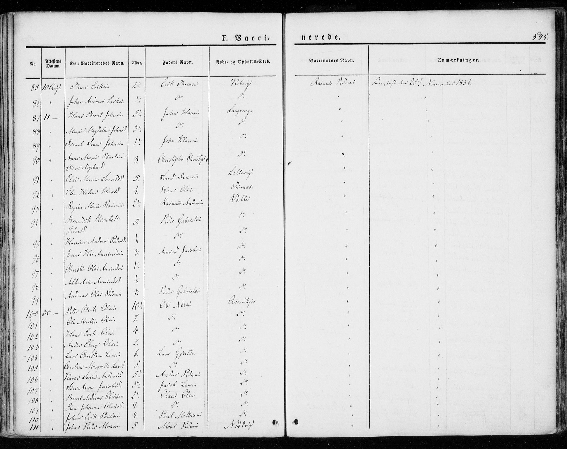 Ministerialprotokoller, klokkerbøker og fødselsregistre - Nordland, AV/SAT-A-1459/872/L1033: Parish register (official) no. 872A08, 1840-1863, p. 595