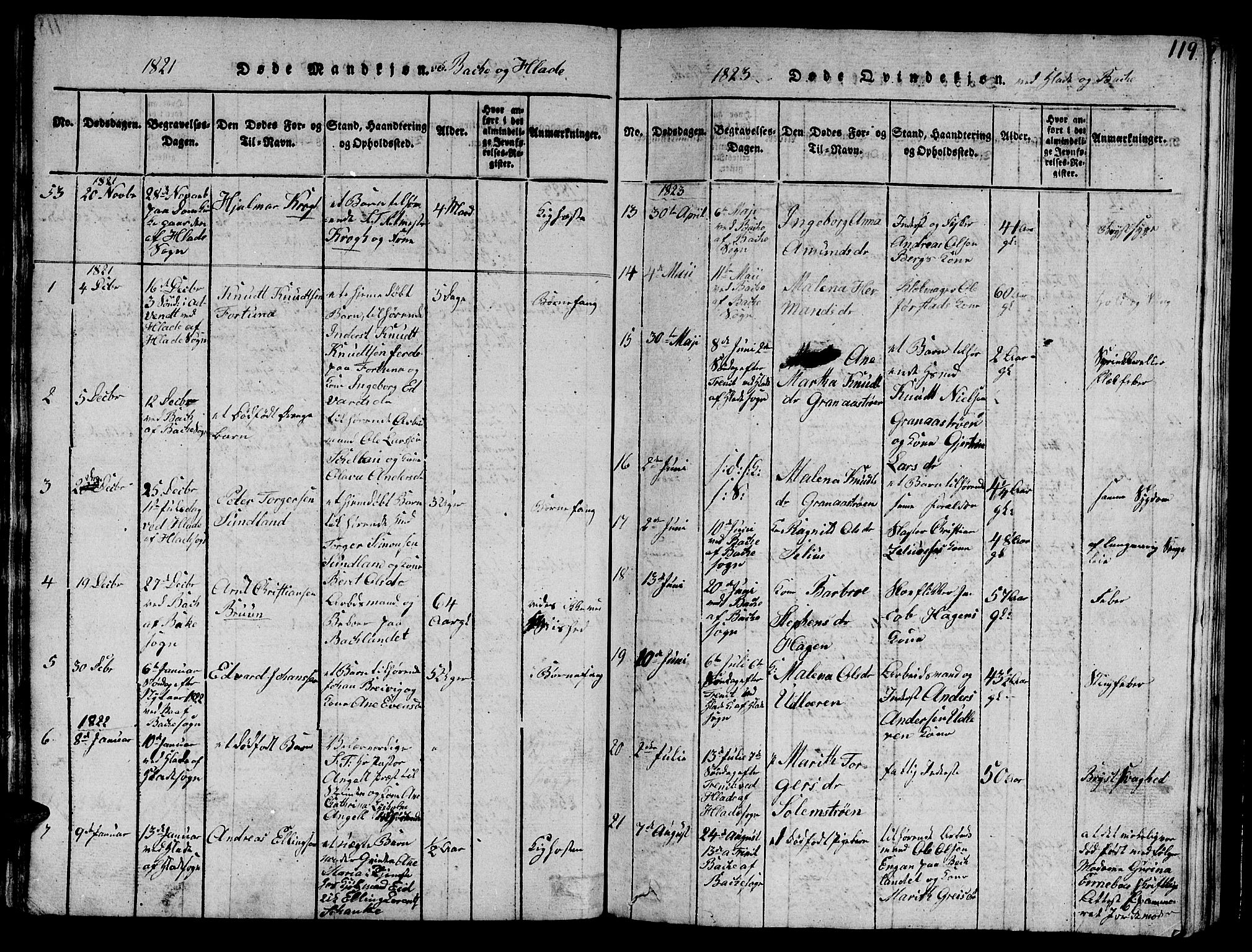 Ministerialprotokoller, klokkerbøker og fødselsregistre - Sør-Trøndelag, SAT/A-1456/606/L0307: Parish register (copy) no. 606C03, 1817-1824, p. 119