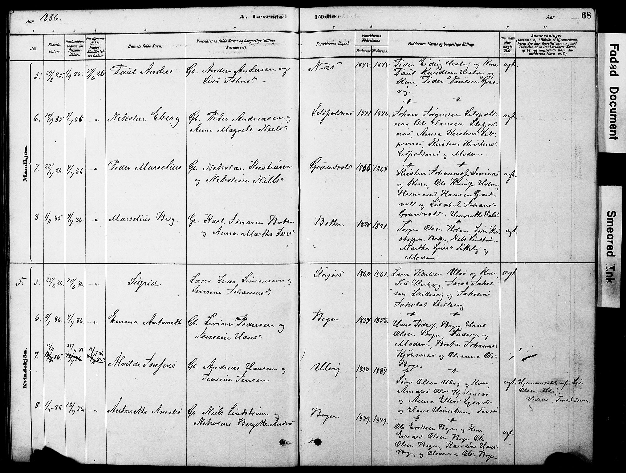 Ministerialprotokoller, klokkerbøker og fødselsregistre - Nordland, AV/SAT-A-1459/861/L0875: Parish register (copy) no. 861C01, 1879-1887, p. 68