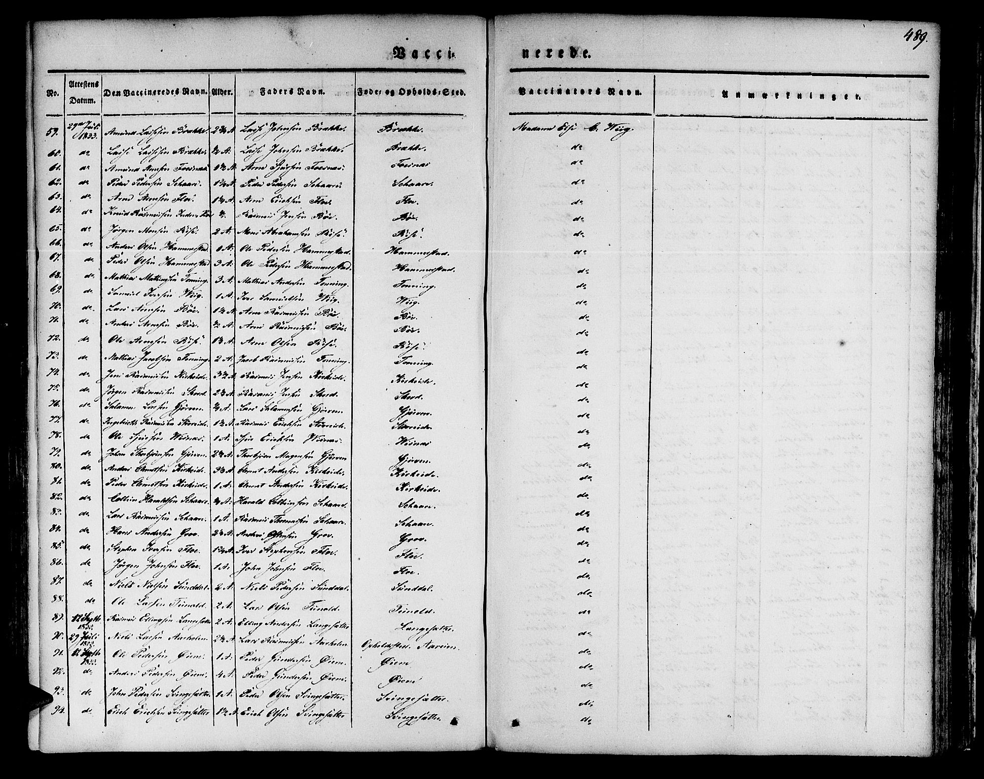 Innvik sokneprestembete, AV/SAB-A-80501: Parish register (official) no. A 4II, 1832-1846, p. 489