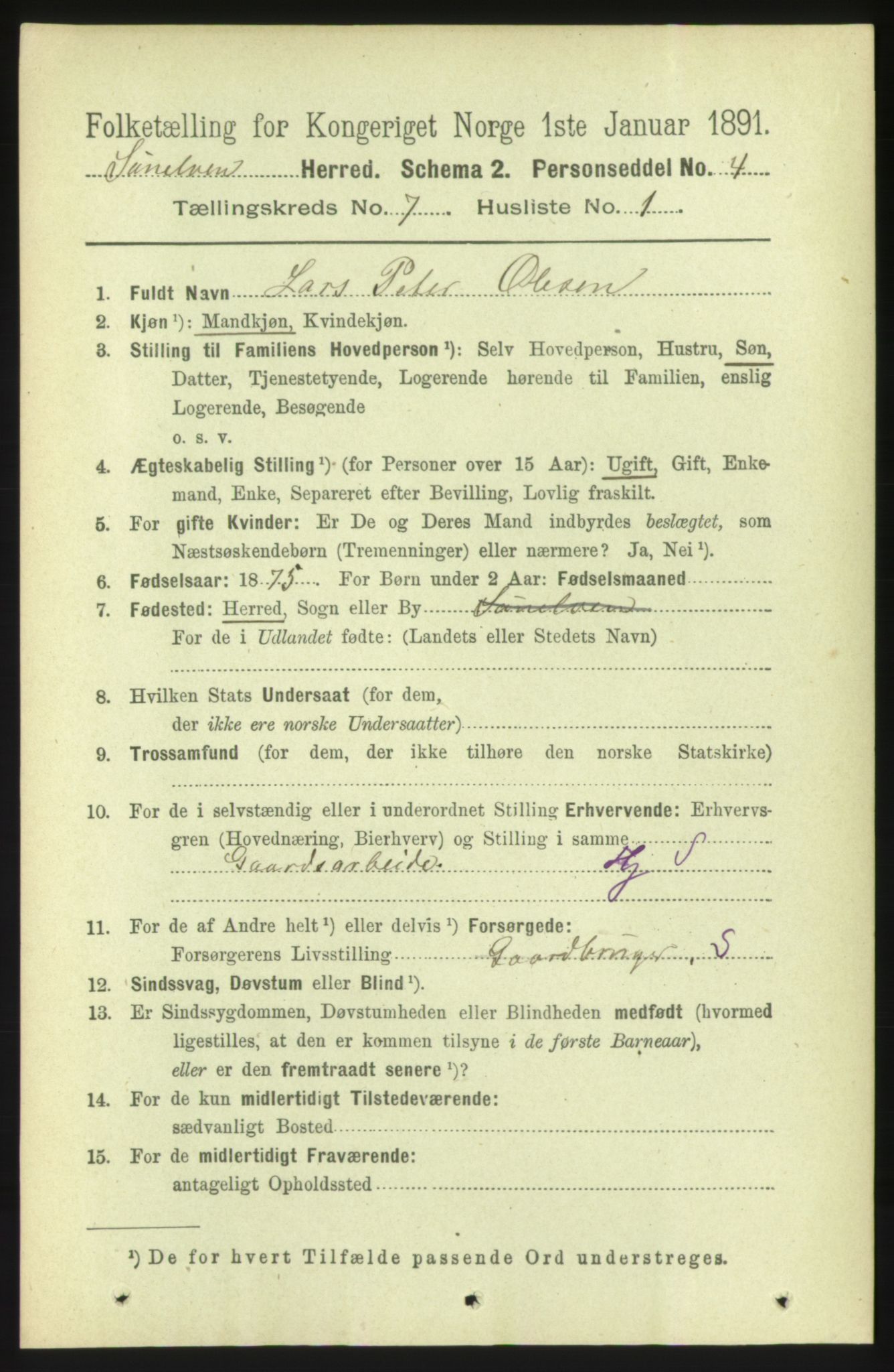 RA, 1891 census for 1523 Sunnylven, 1891, p. 1768