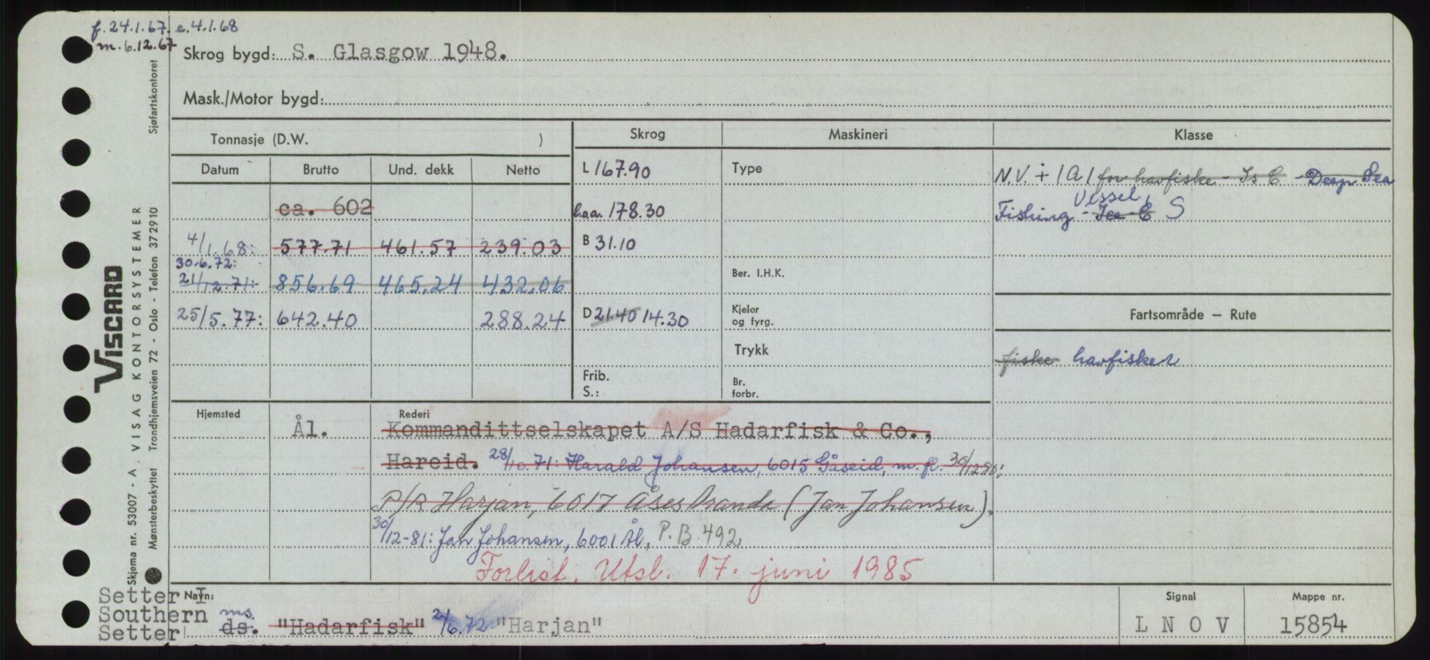 Sjøfartsdirektoratet med forløpere, Skipsmålingen, RA/S-1627/H/Hd/L0014: Fartøy, H-Havl, p. 337