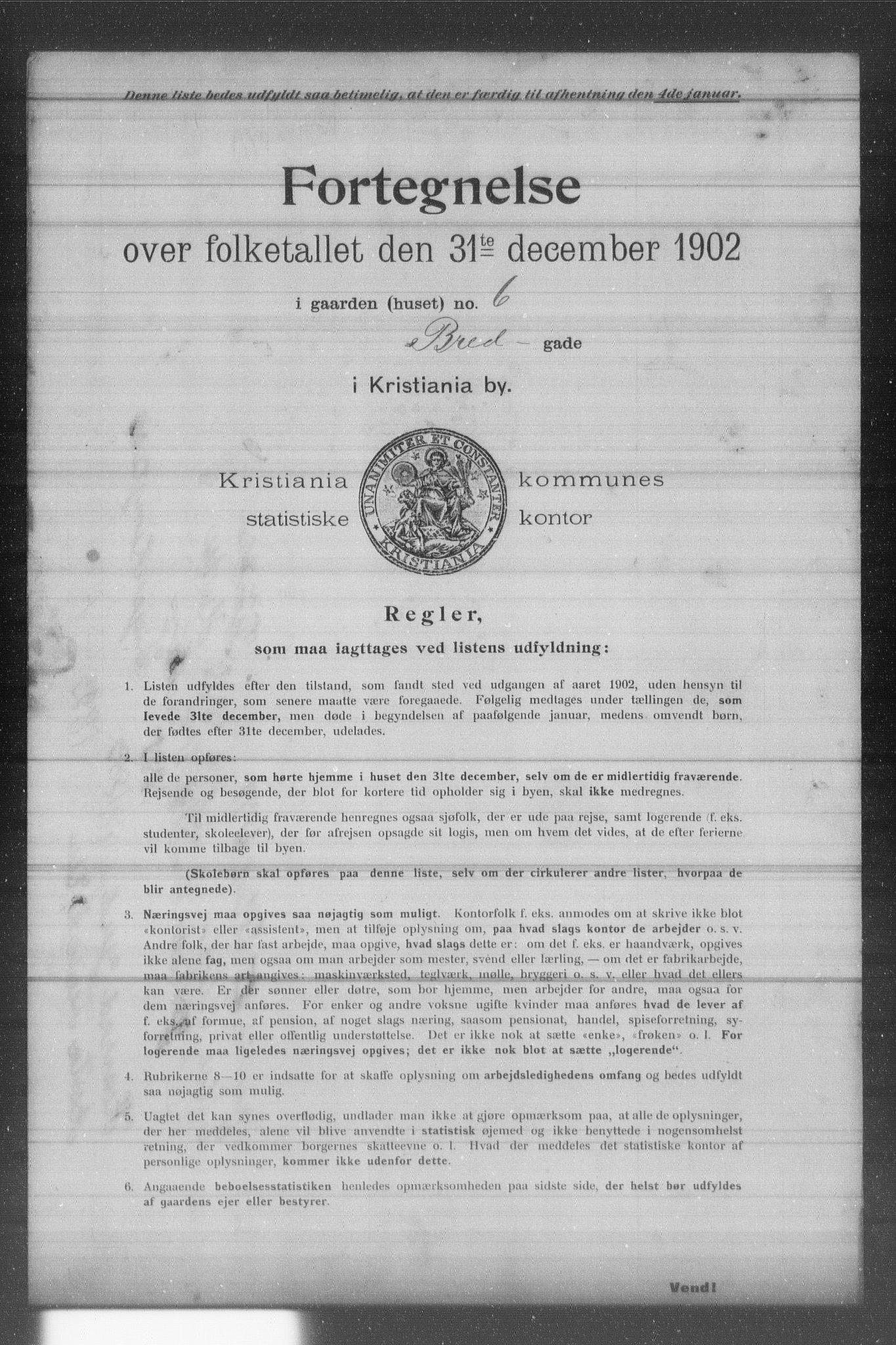 OBA, Municipal Census 1902 for Kristiania, 1902, p. 1590