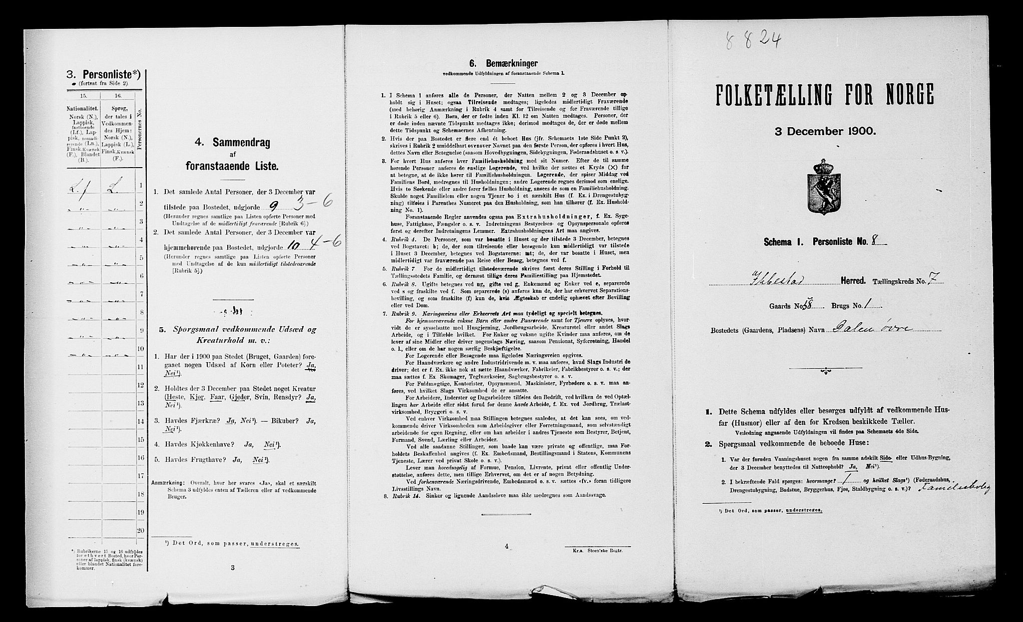 SATØ, 1900 census for Ibestad, 1900, p. 1000